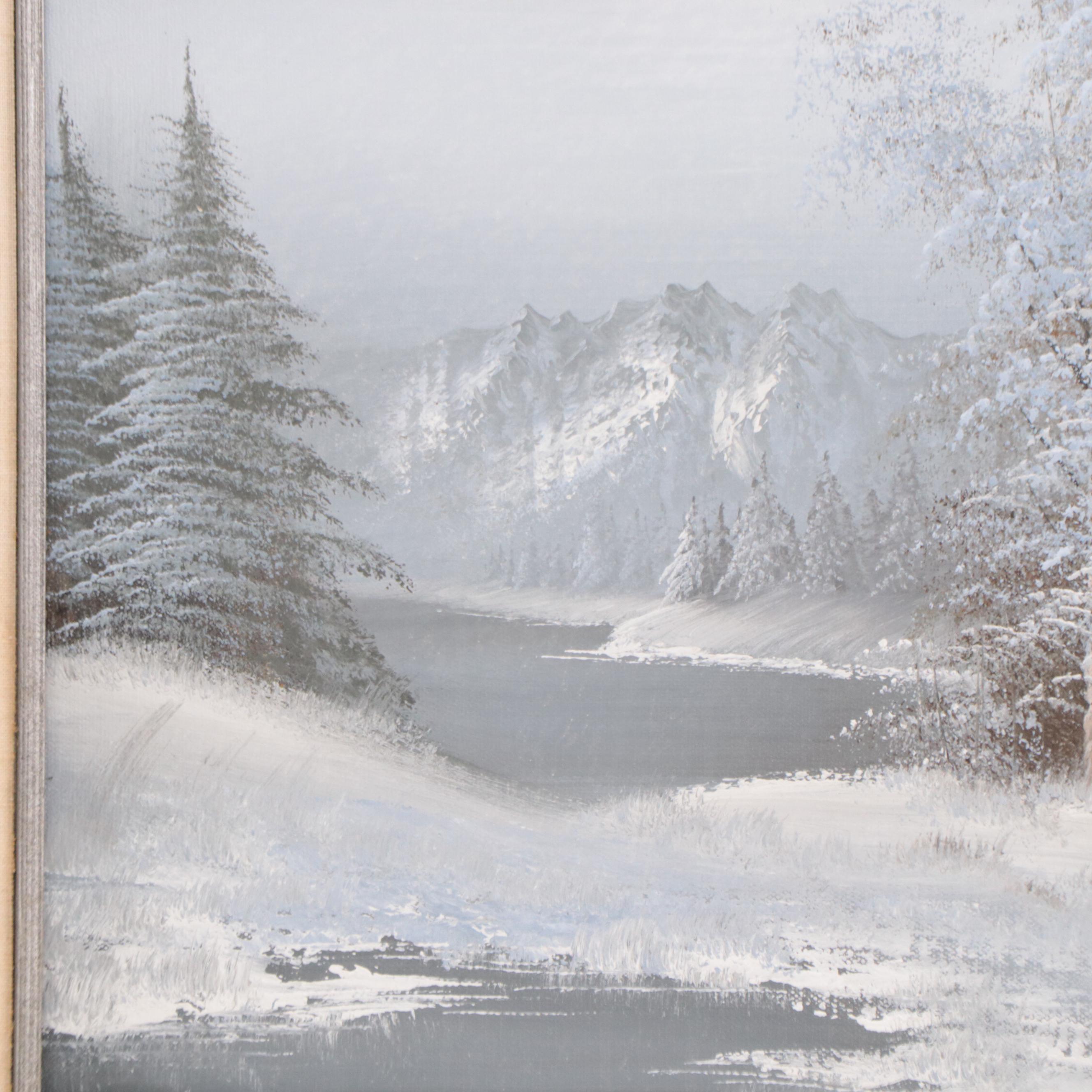 Oil Painting of Winter Landscape