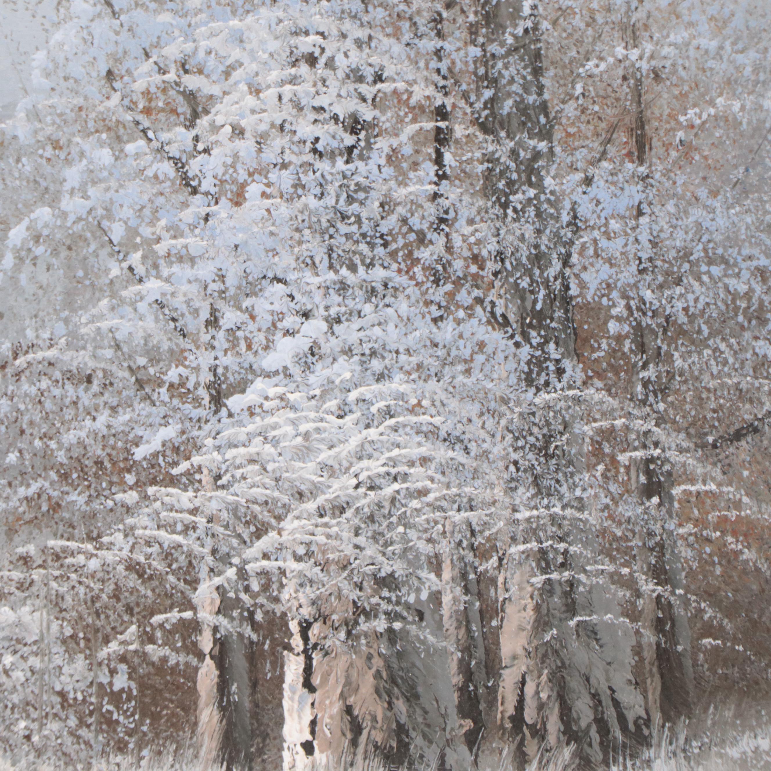 Oil Painting of Winter Landscape