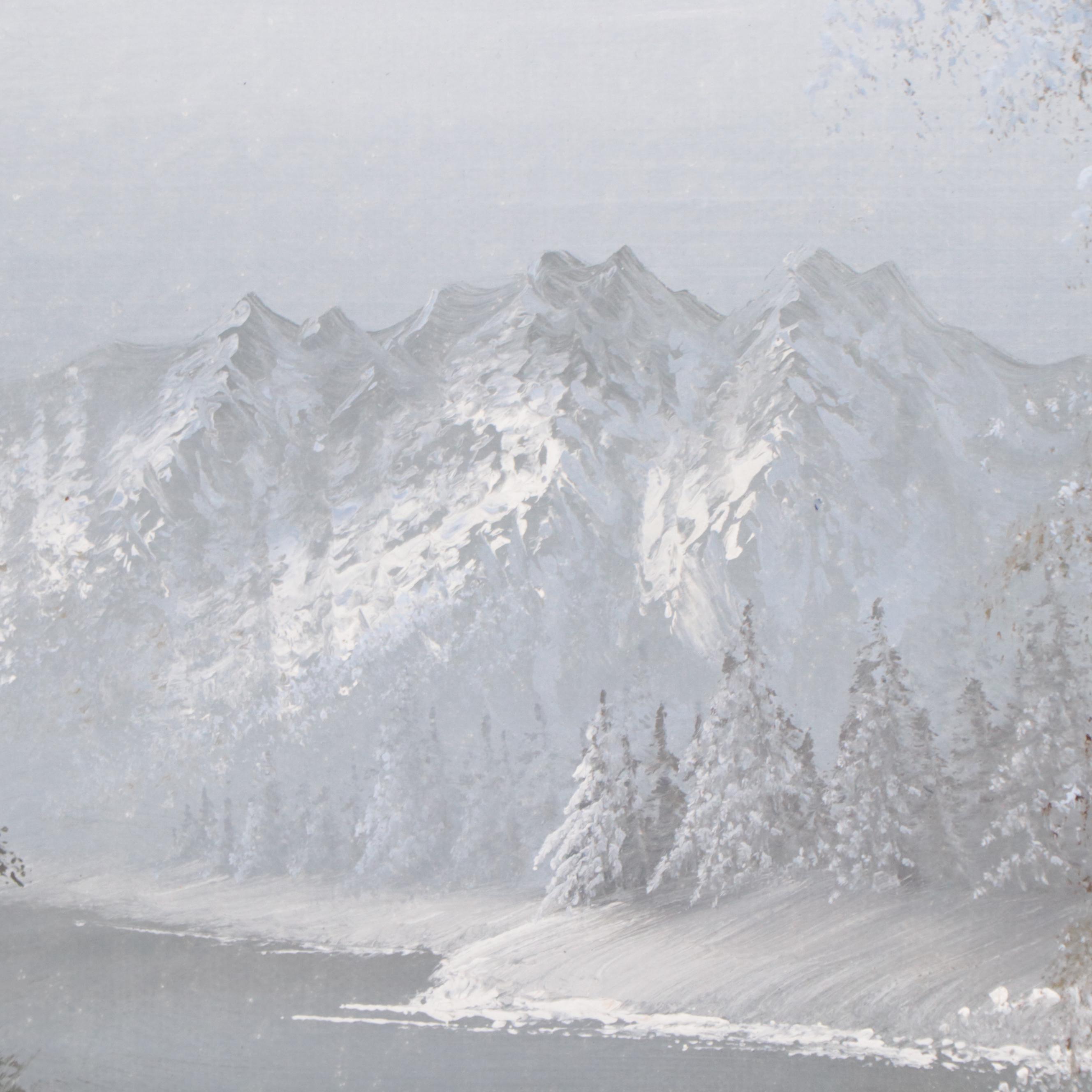 Oil Painting of Winter Landscape