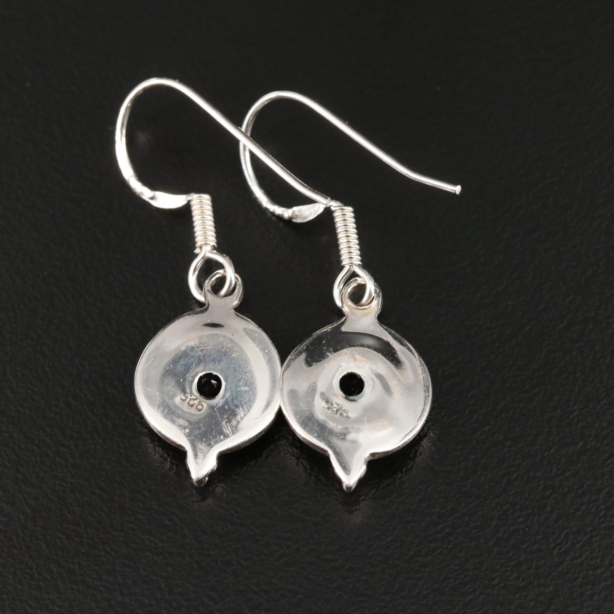 Sterling Amethyst Circle Drop Earrings