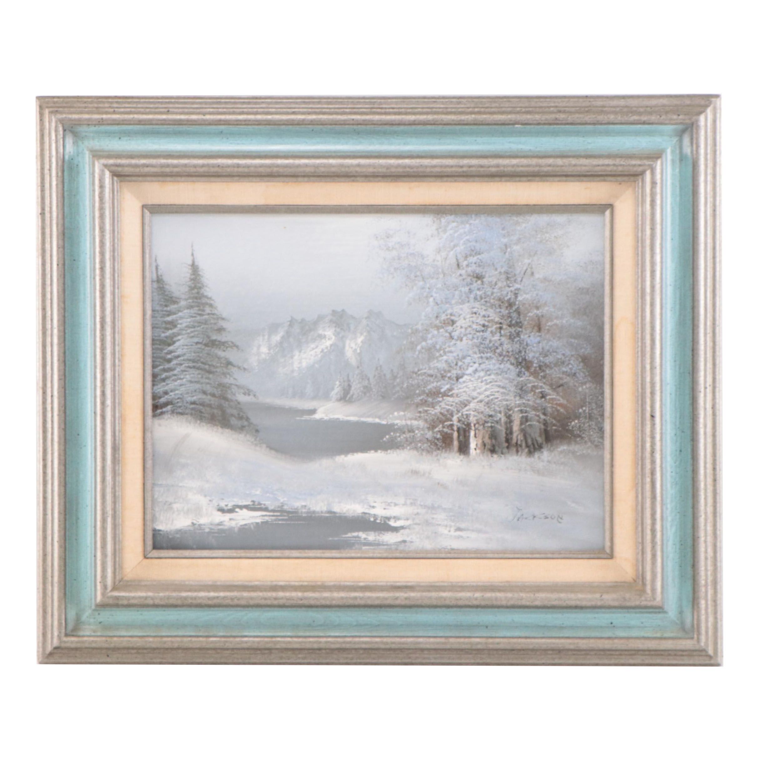 Oil Painting of Winter Landscape
