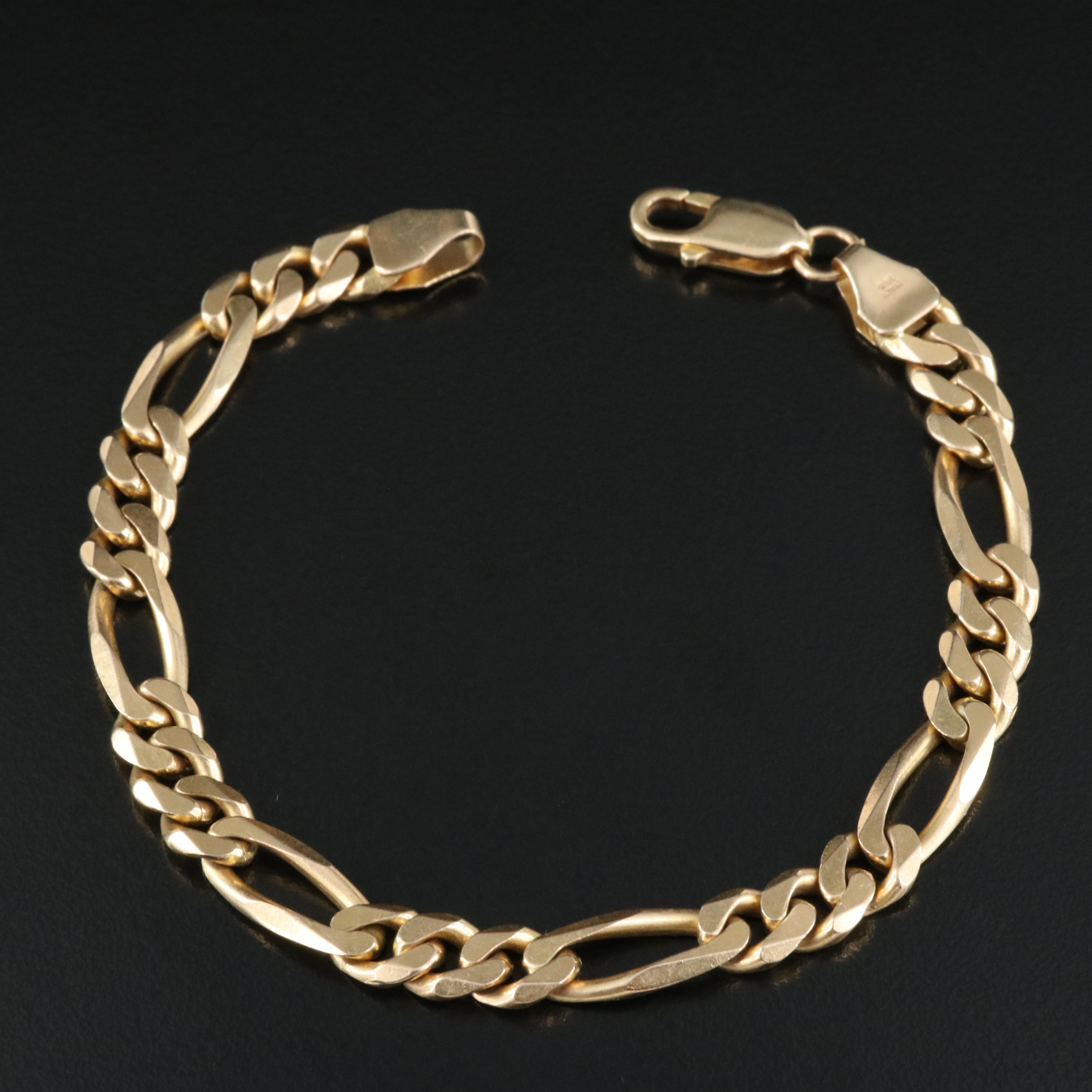 Vintage Italian 14K Figaro Bracelet