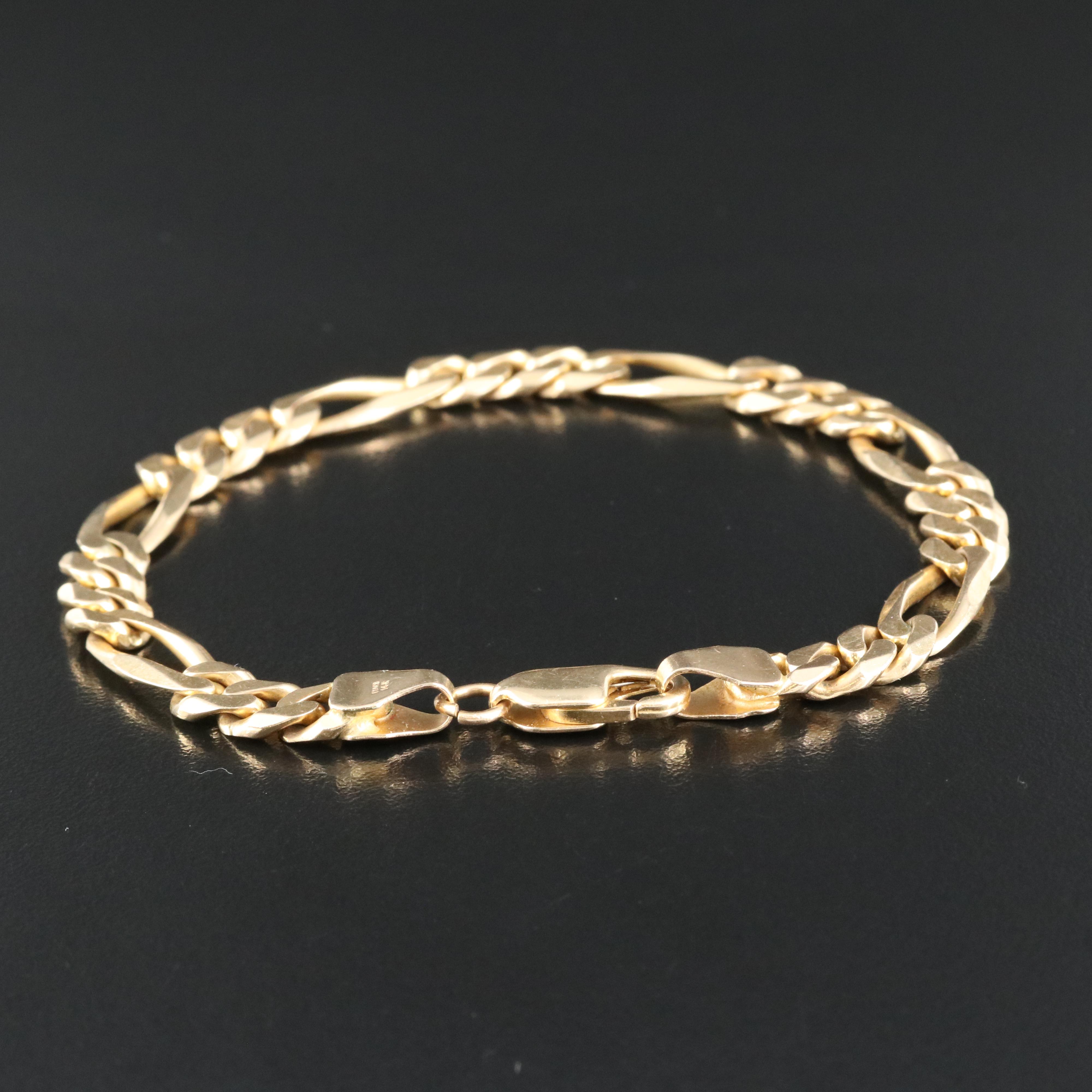 Vintage Italian 14K Figaro Bracelet