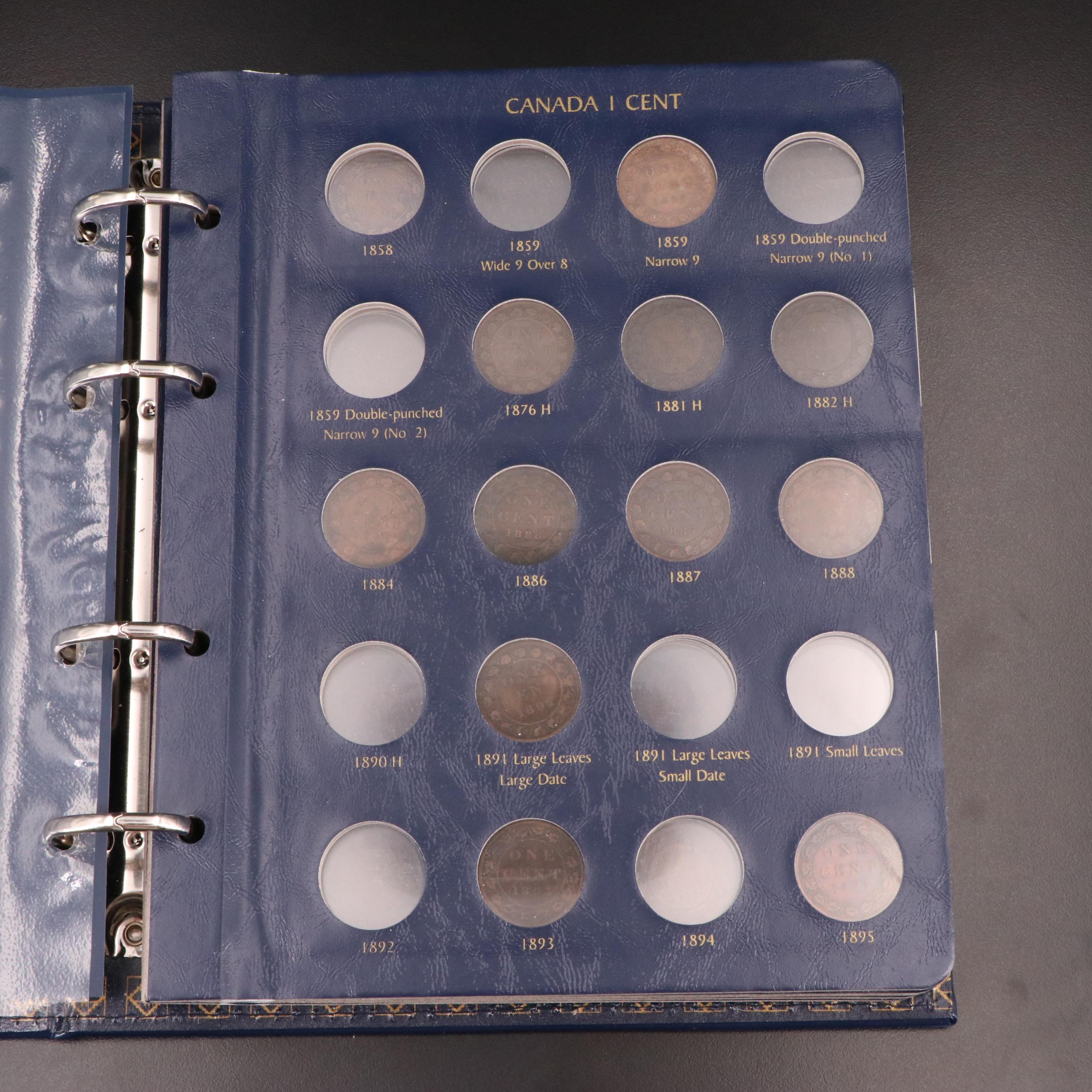 Canadian Cent Collection in Lighthouse Leather Album
