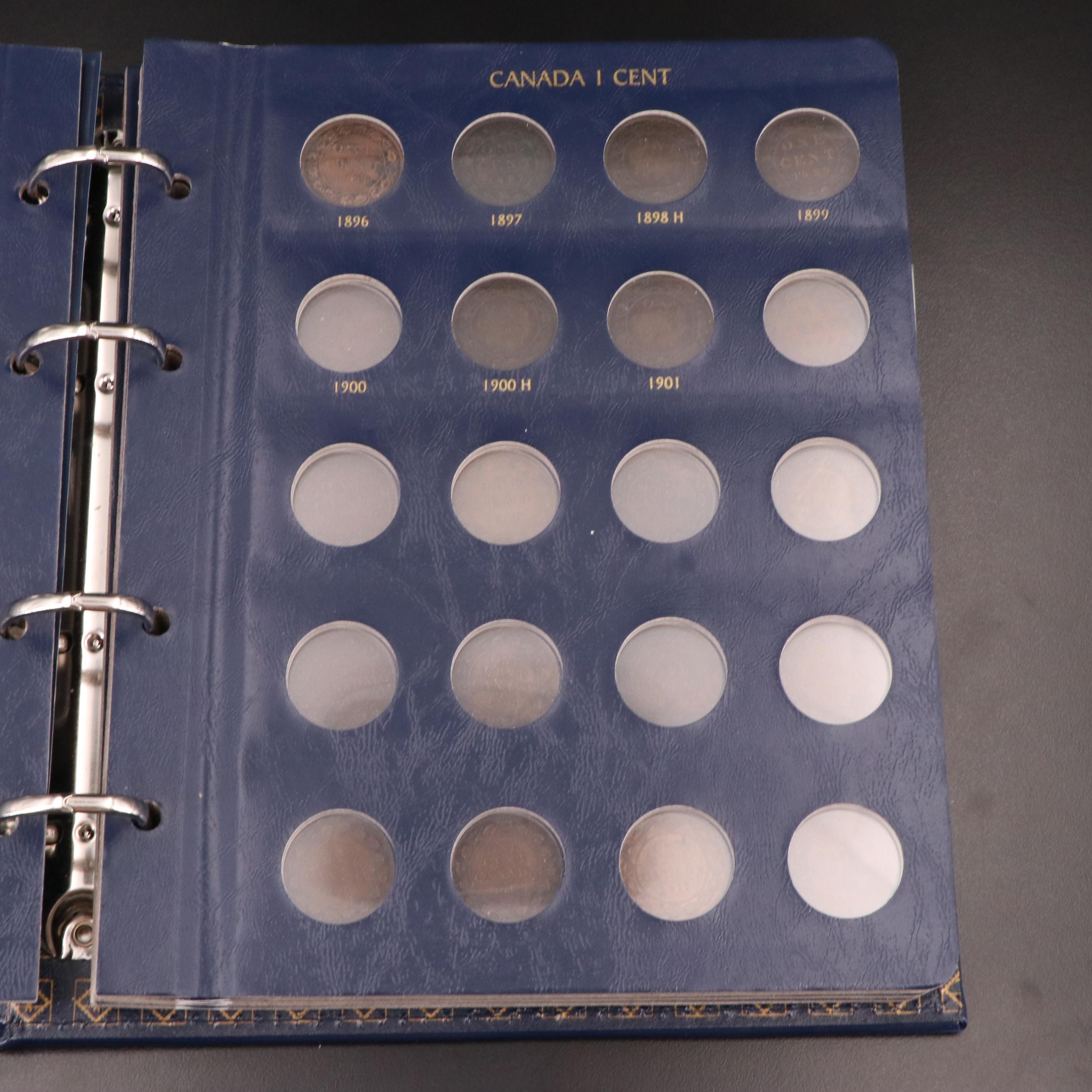 Canadian Cent Collection in Lighthouse Leather Album