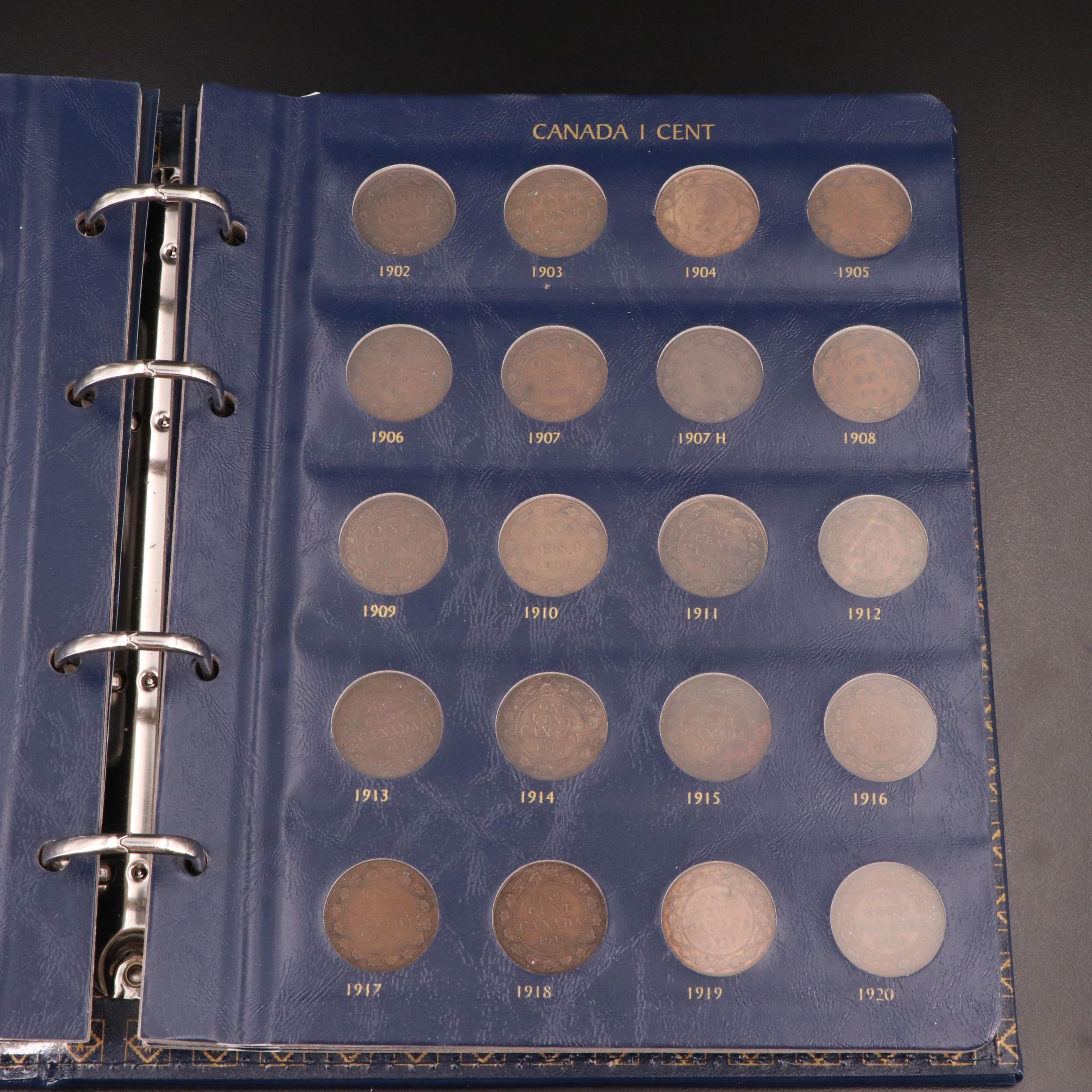 Canadian Cent Collection in Lighthouse Leather Album