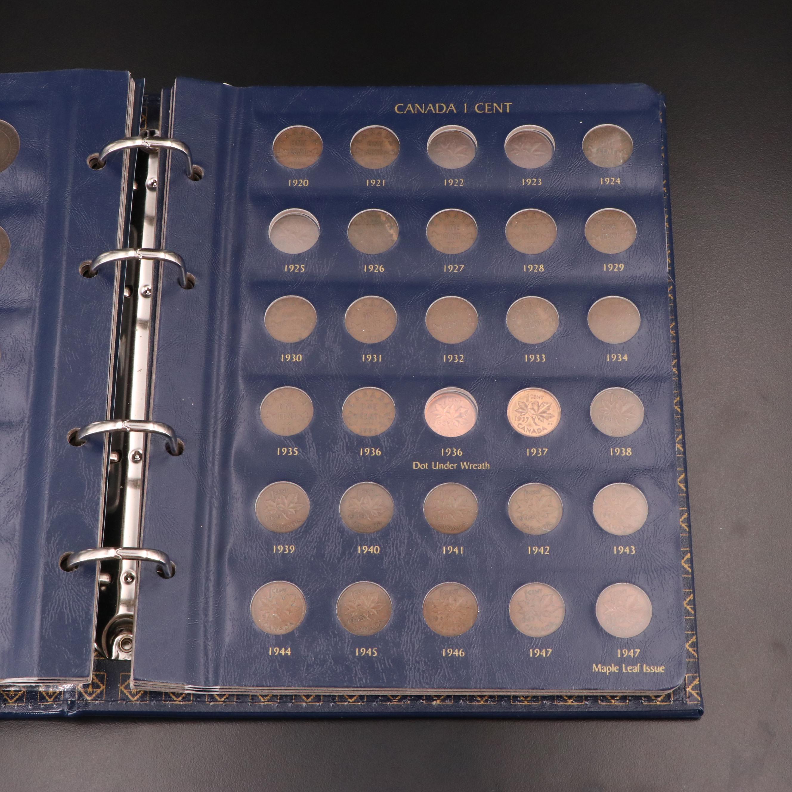 Canadian Cent Collection in Lighthouse Leather Album