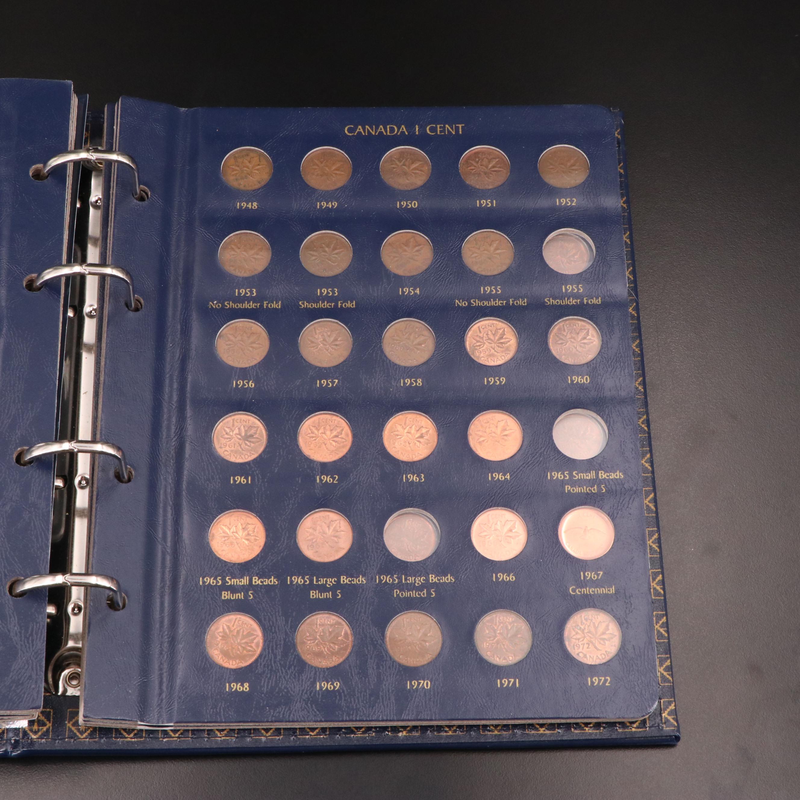 Canadian Cent Collection in Lighthouse Leather Album