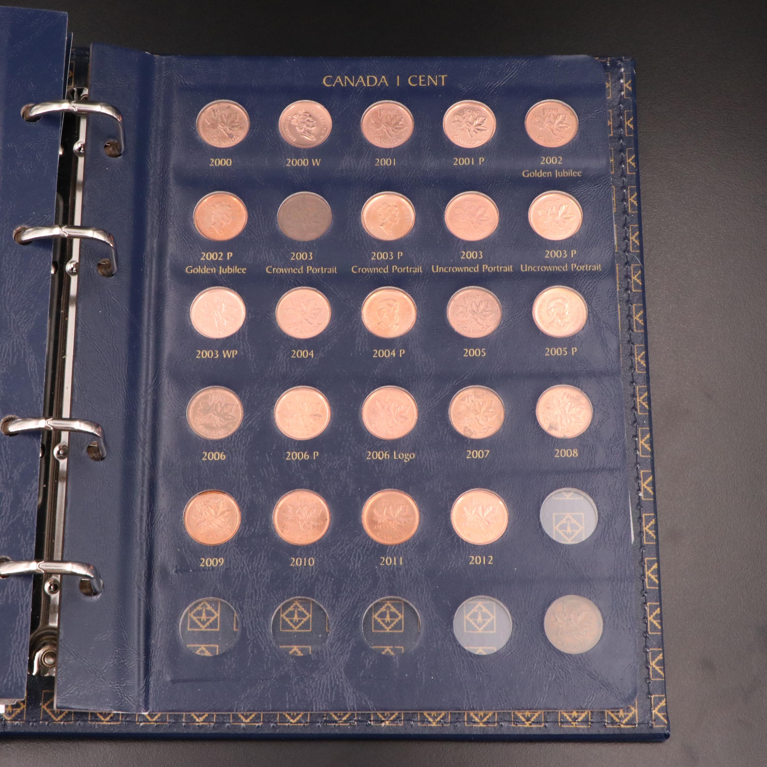 Canadian Cent Collection in Lighthouse Leather Album