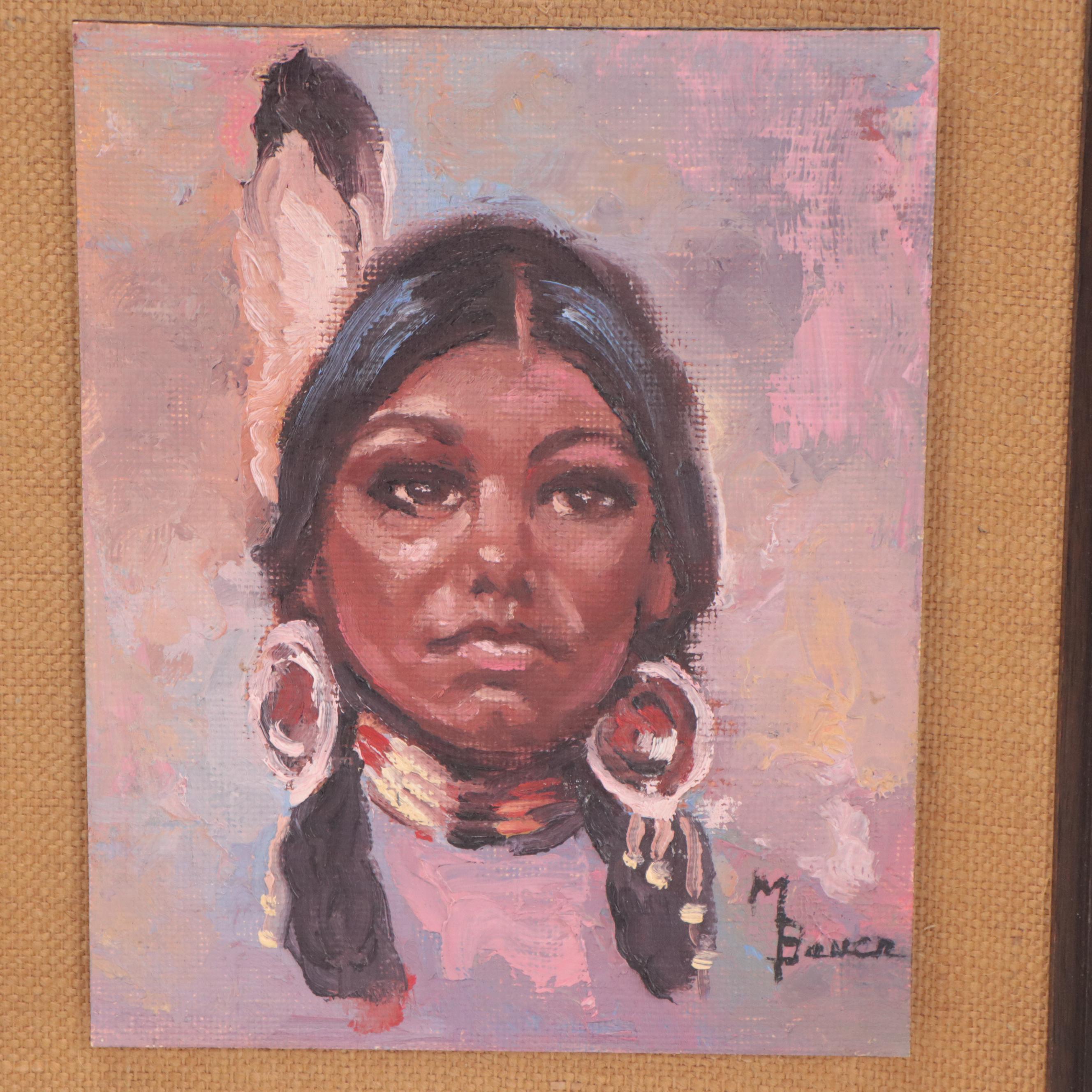 Oil Painting of Native American Portrait