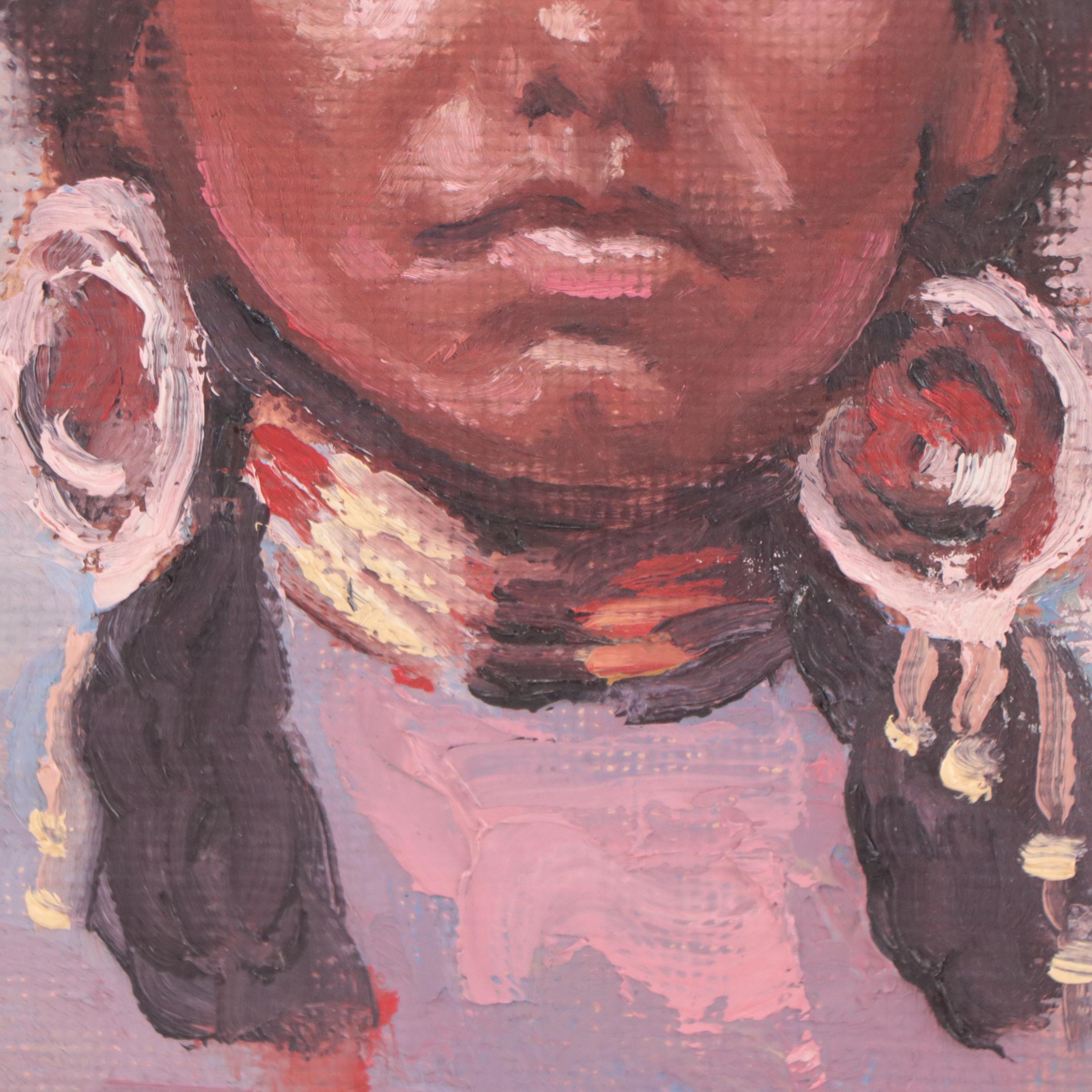Oil Painting of Native American Portrait