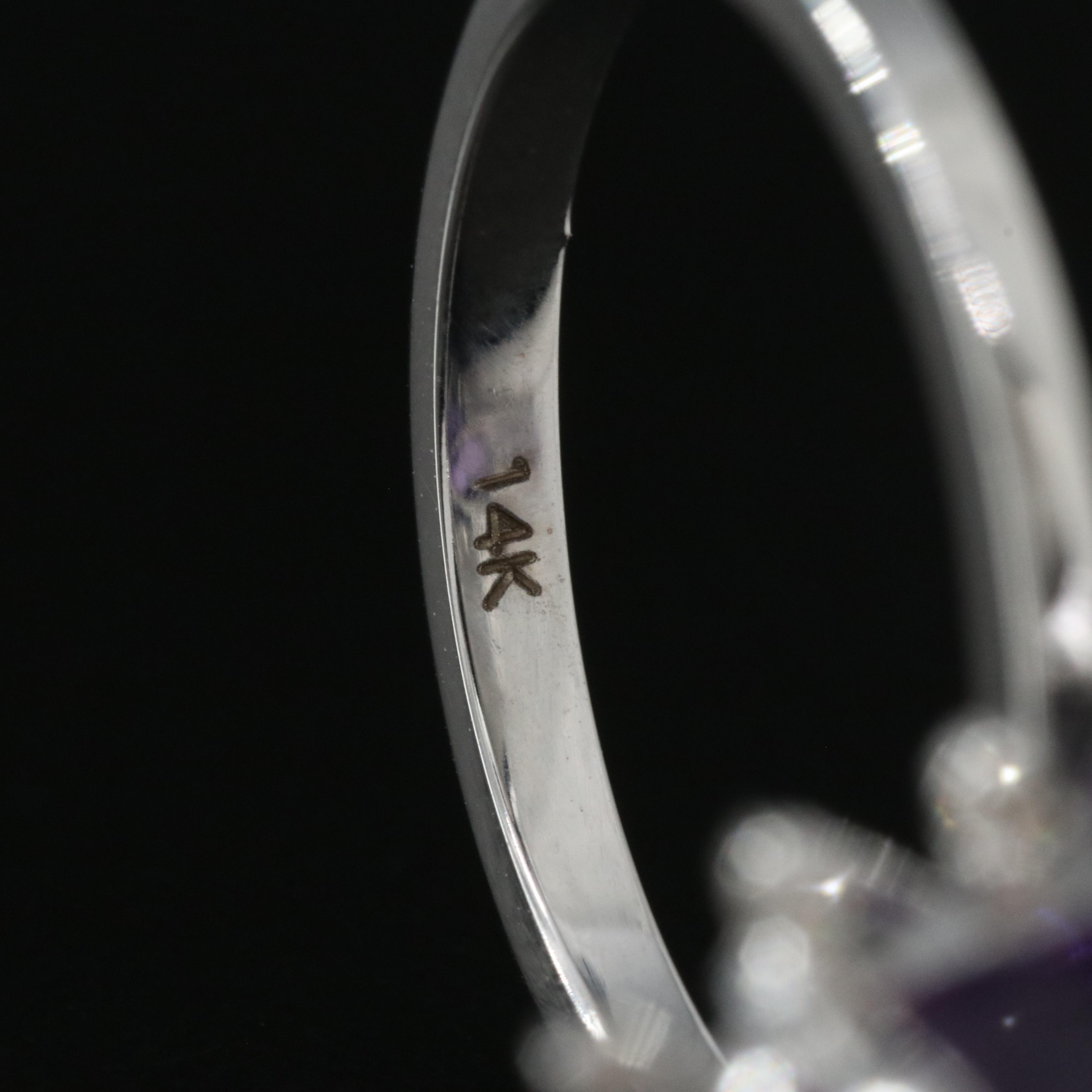 14K 16.08 CT Amethyst and Diamond Ring