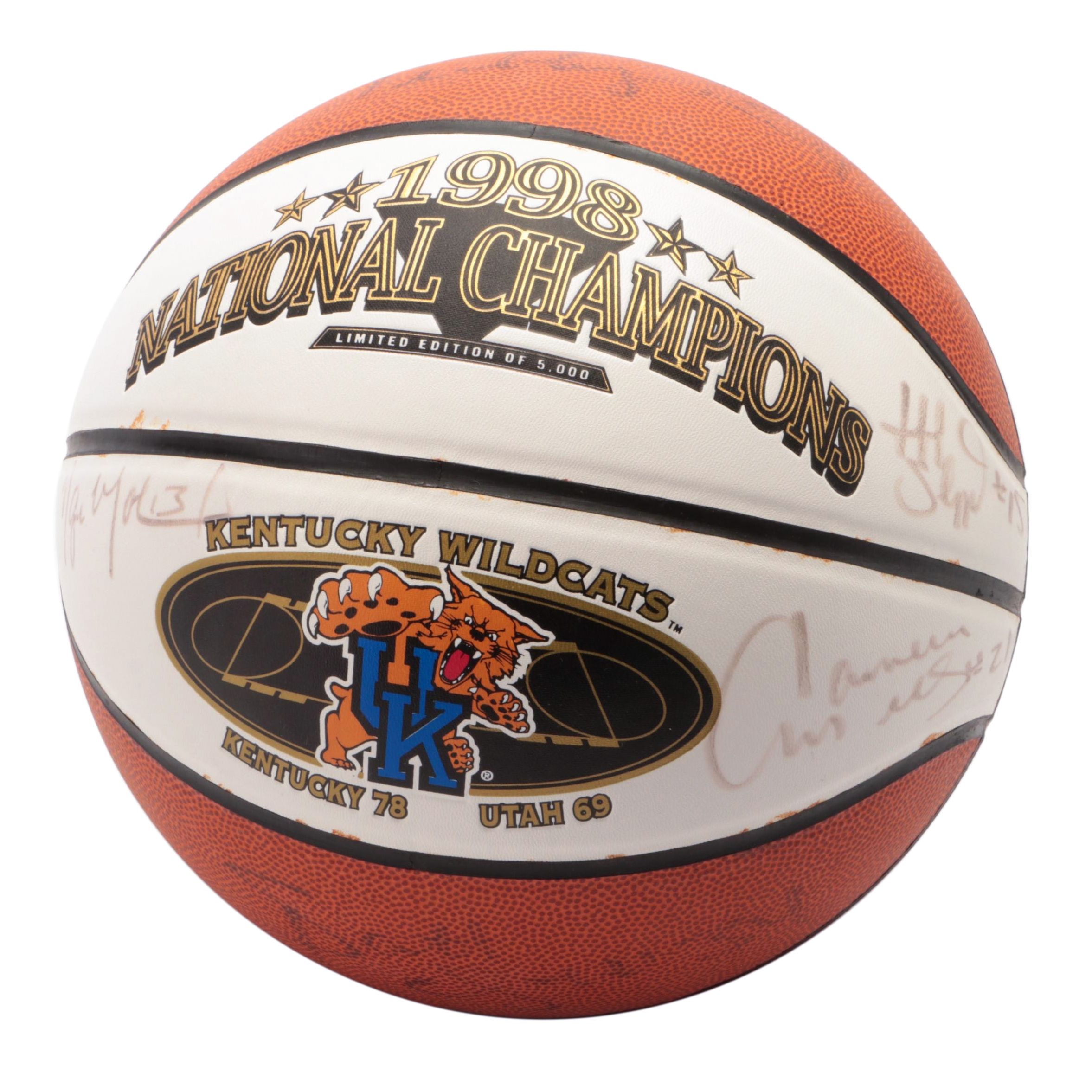 1998 Kentucky Wildcats Team Signed National Championship Basketball