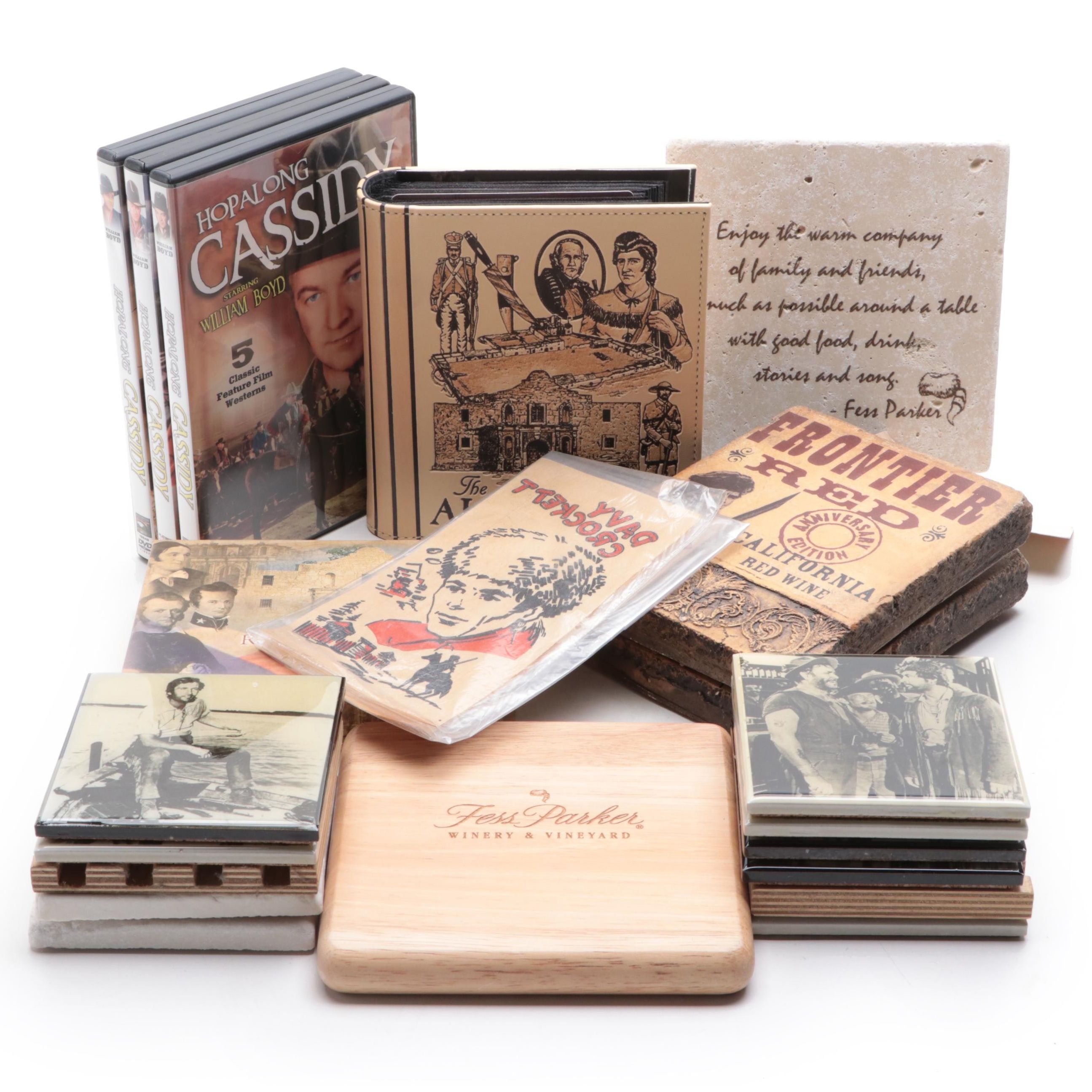 Davy Crockett and Other Coasters, Wall Hangings, Playing Cards, DVDs and More