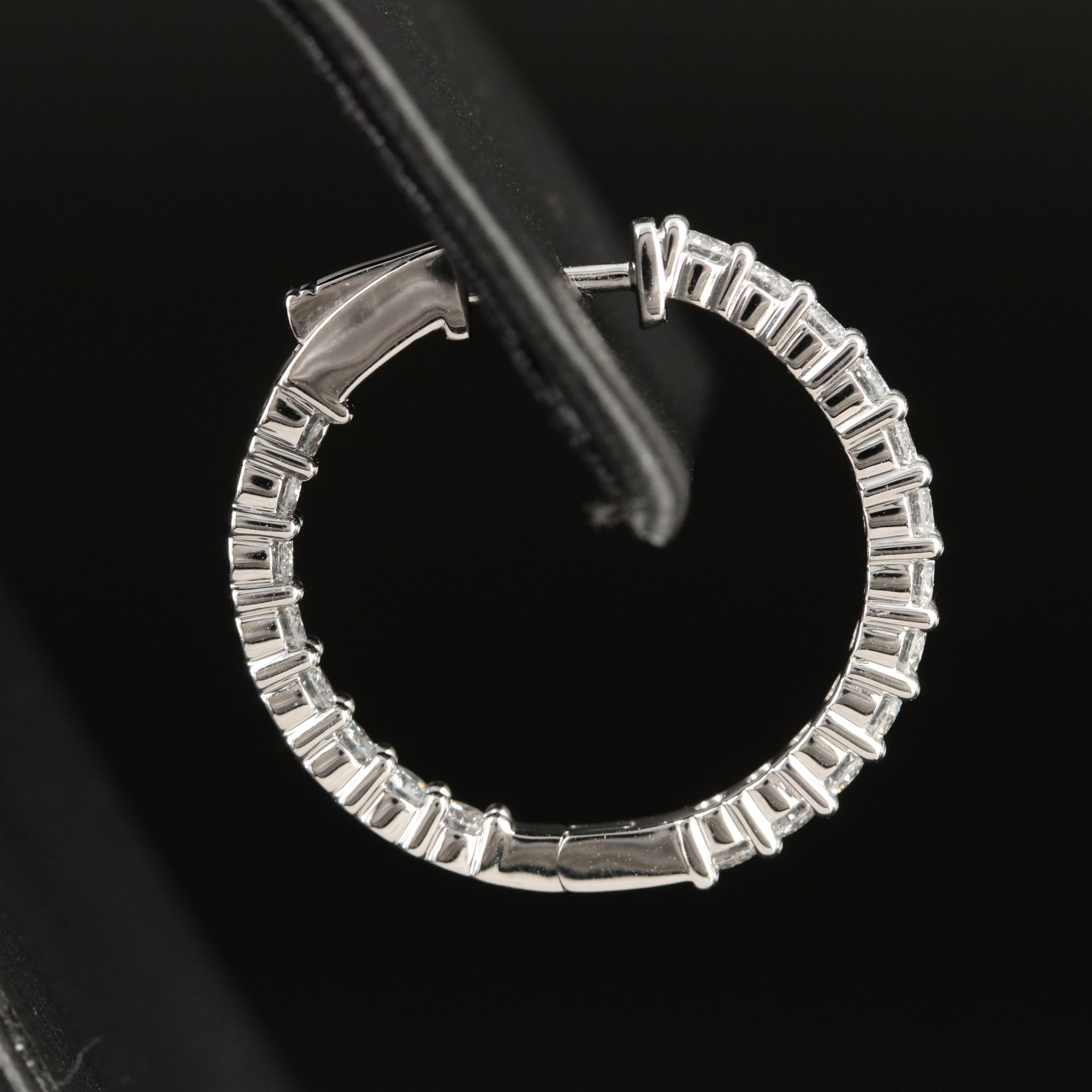 14K 2.00 CTW Lab Grown Diamond Inside-Out Hoop Earrings