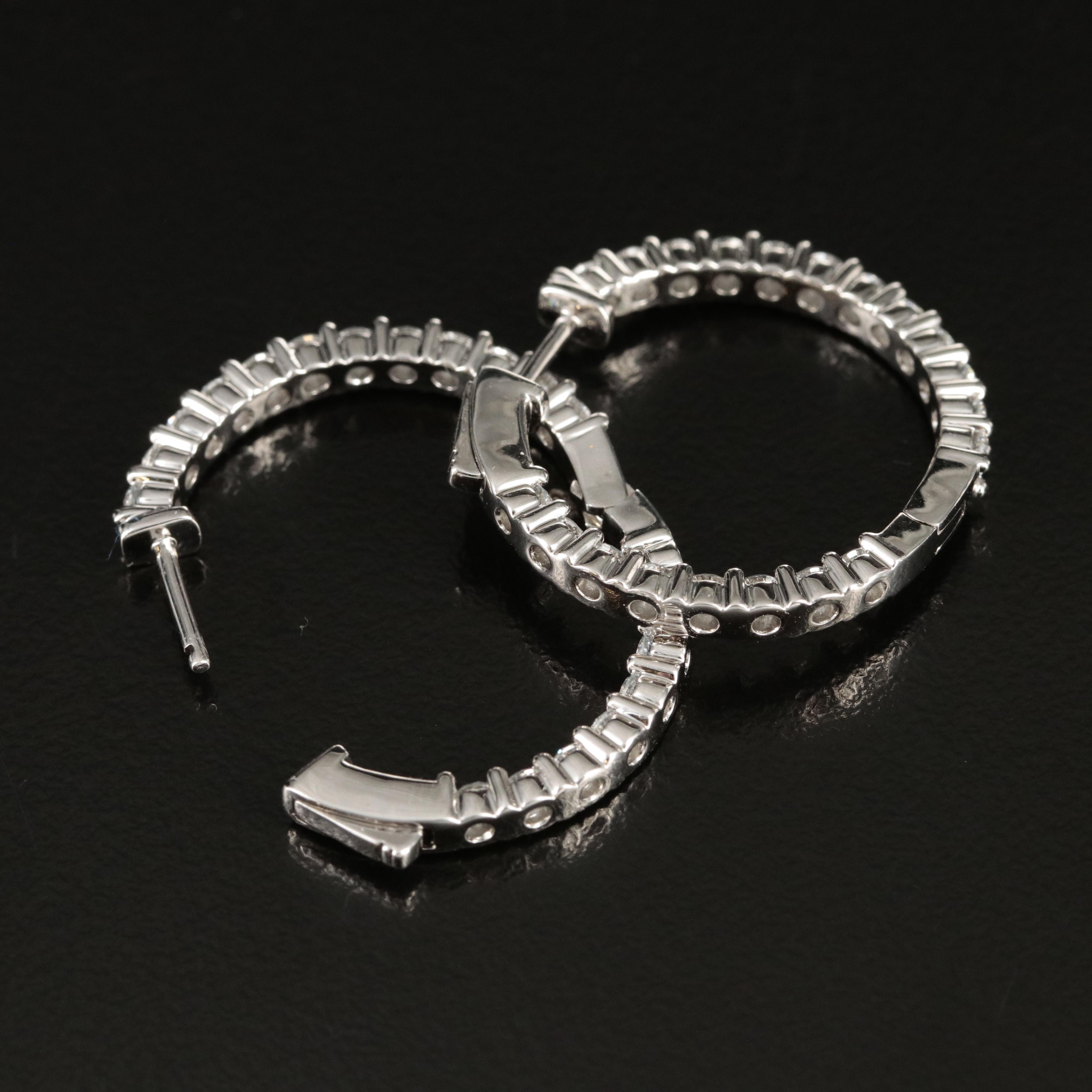 14K 2.00 CTW Lab Grown Diamond Inside-Out Hoop Earrings