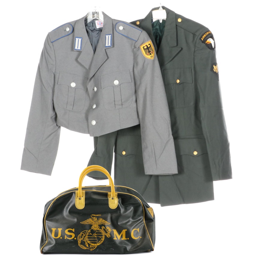 U.S. Army Uniform Coat AG-344, German Army Uniform Jacket, USMC Vinyl Duffle