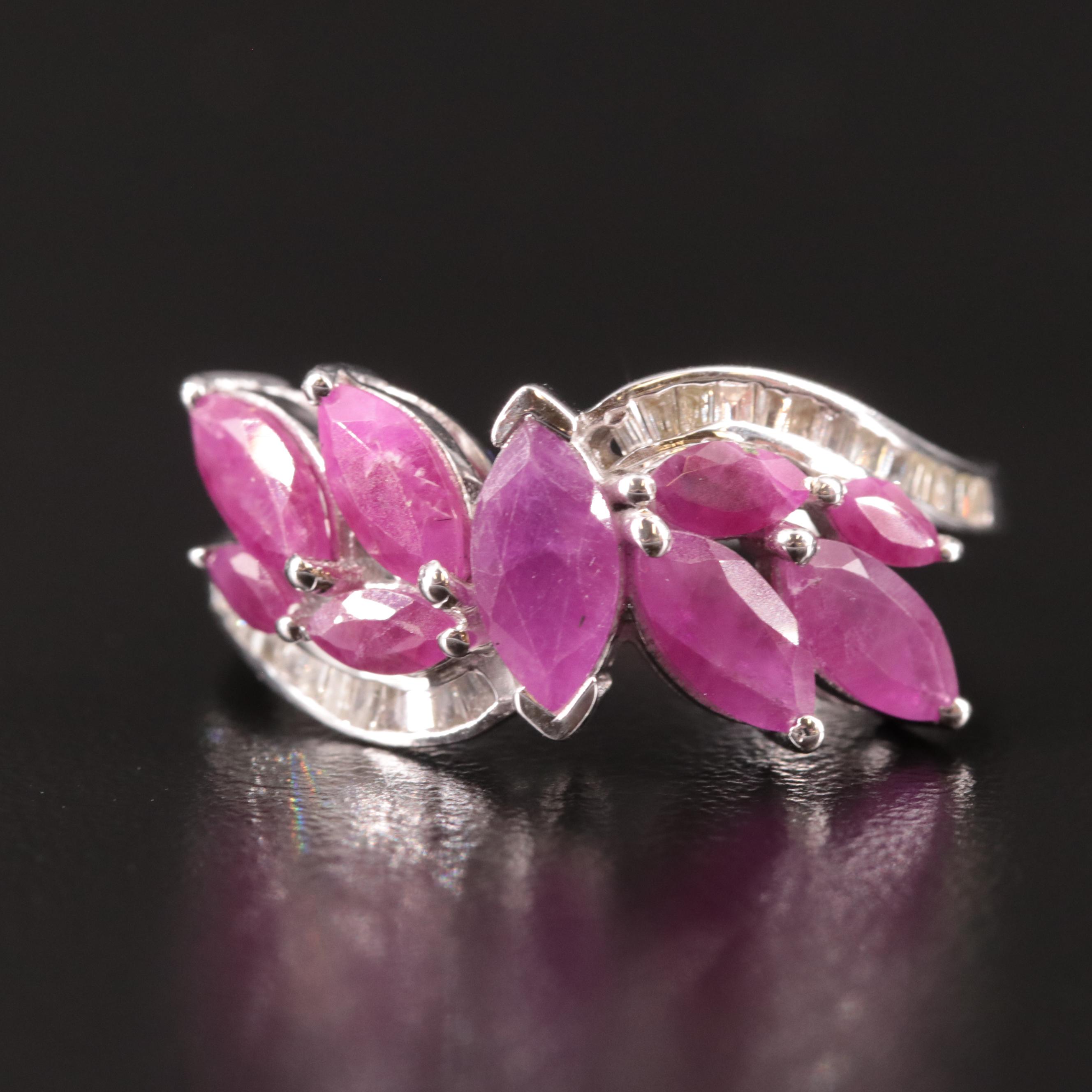 Sterling Diamond and Filled Corundum Ring