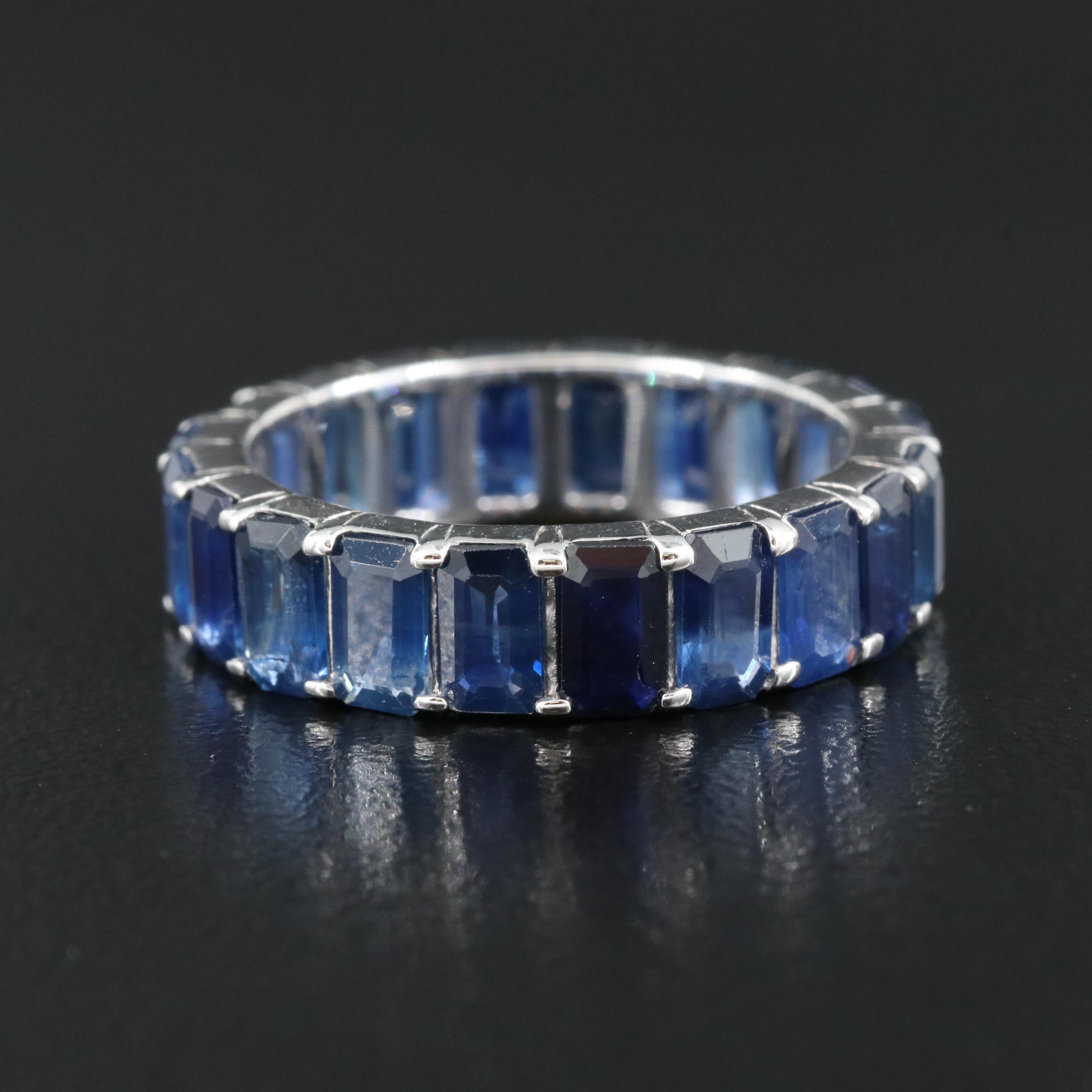 18K 6.48 CTW Sapphire Eternity Band