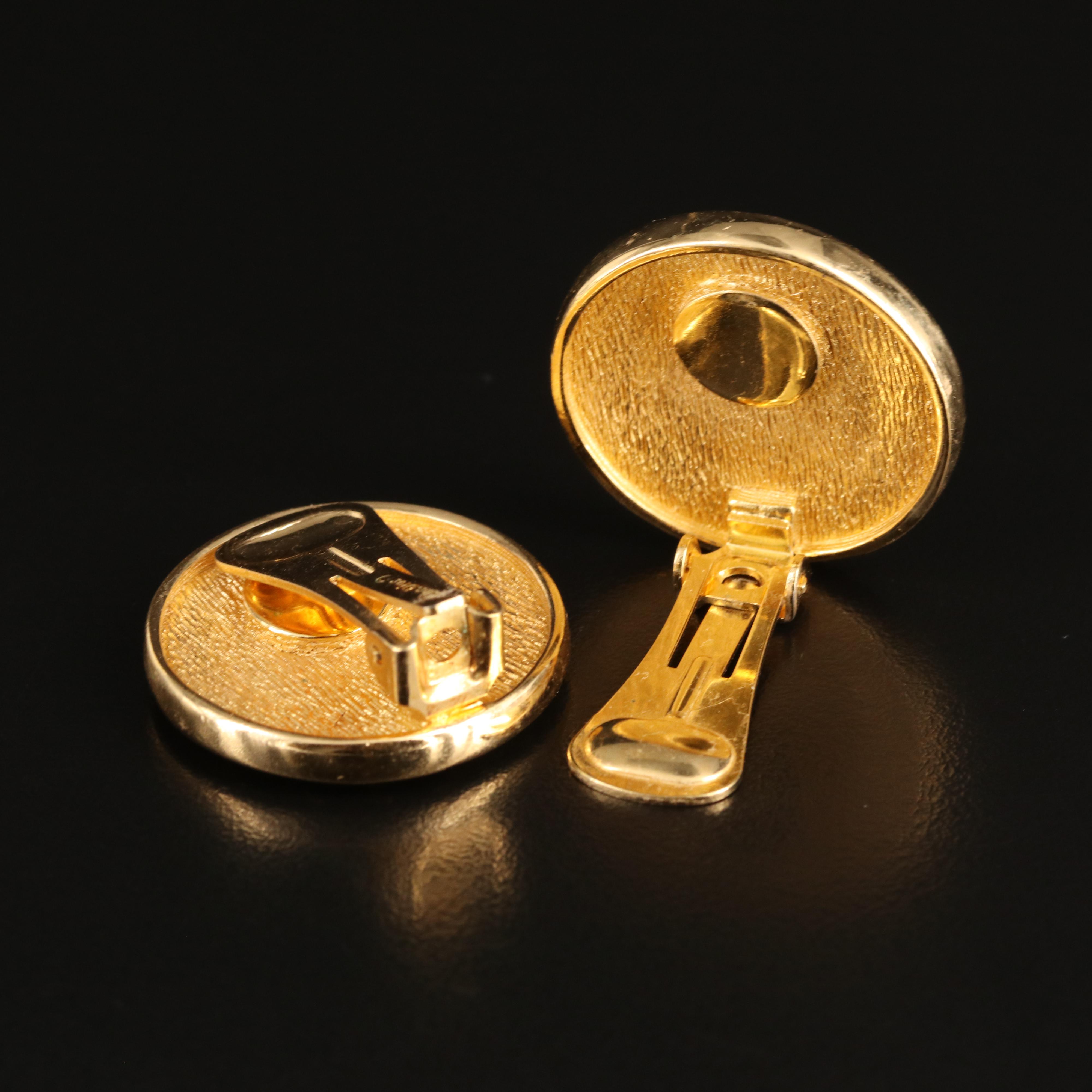 Christian Dior Logo Medallion Earrings