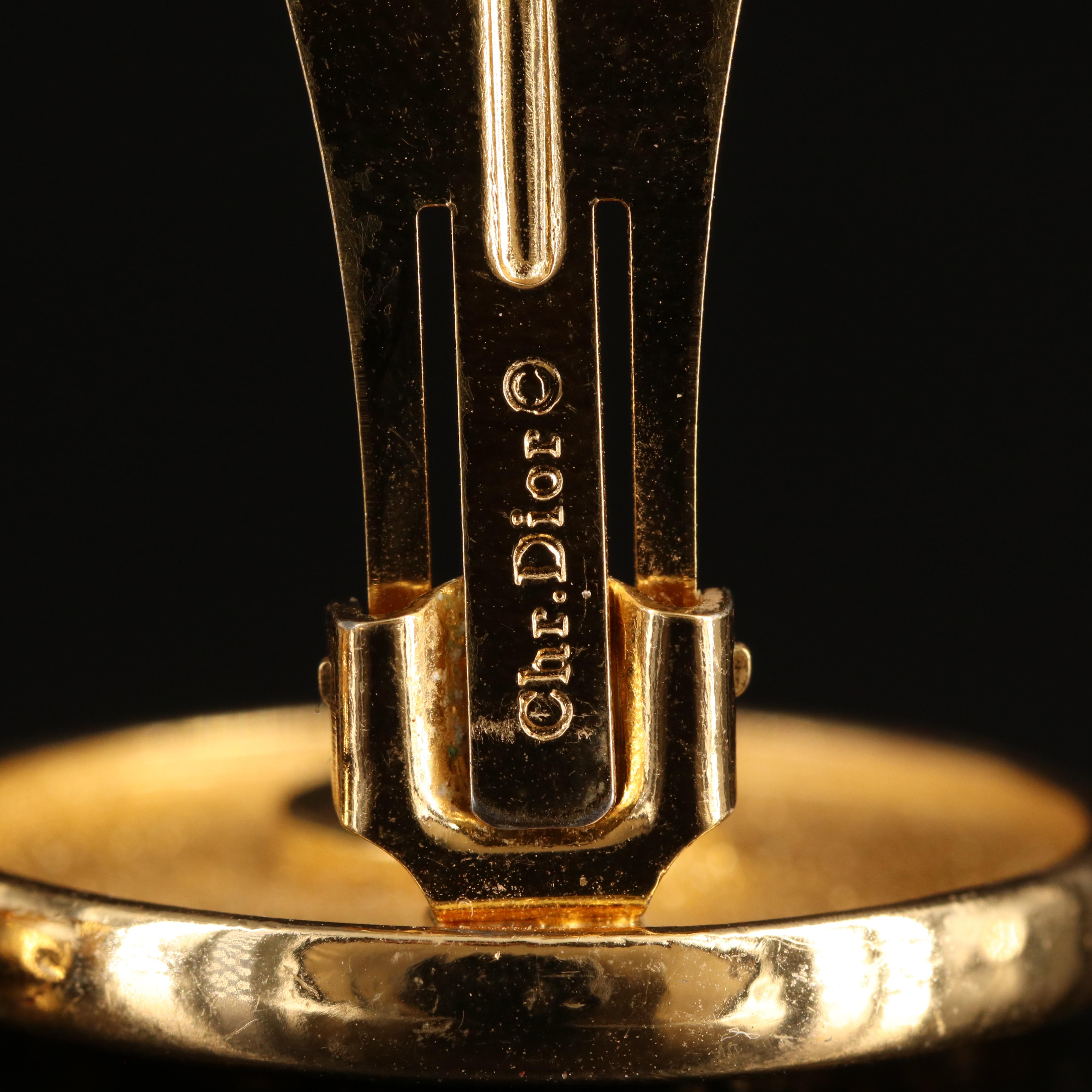 Christian Dior Logo Medallion Earrings