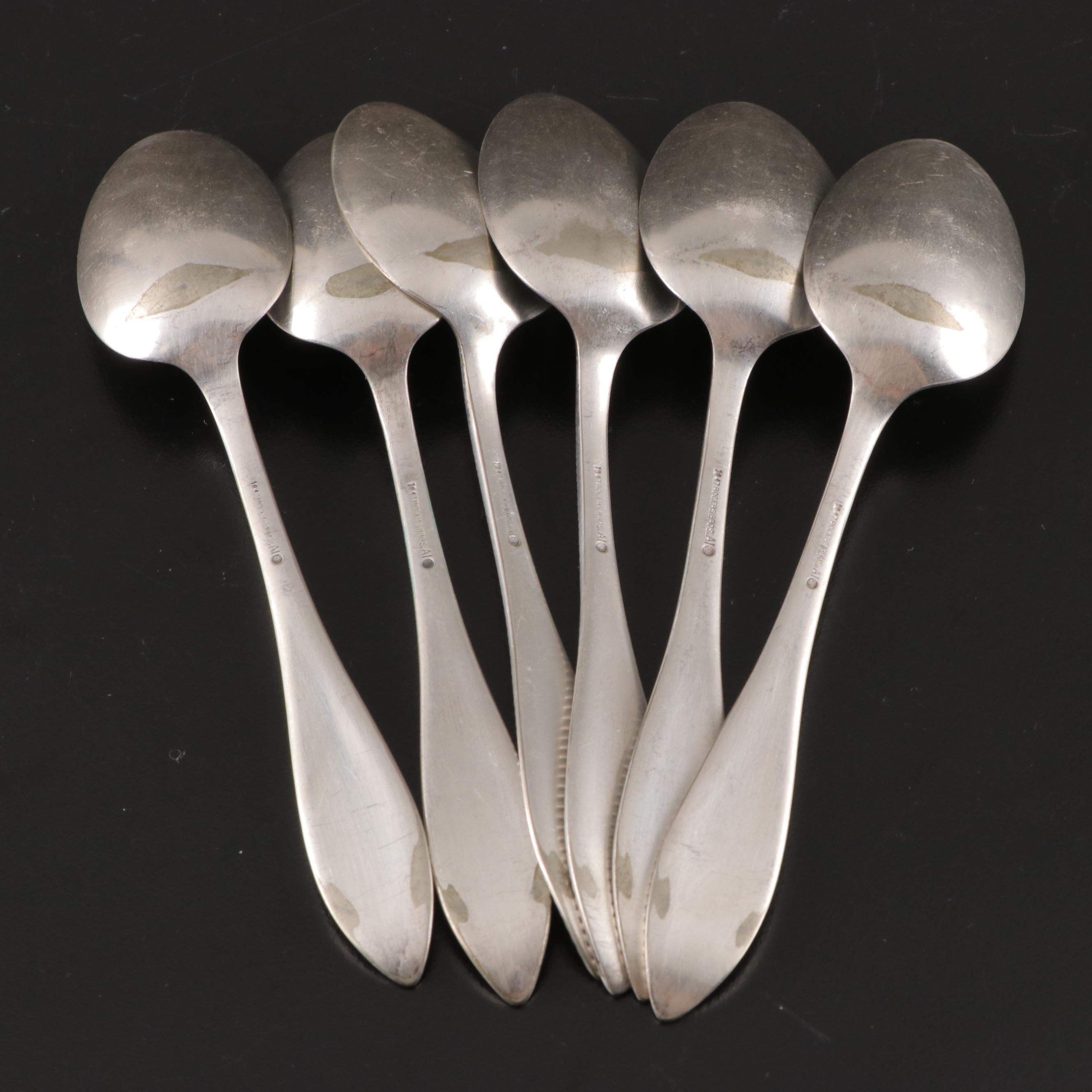 Wm. Rogers Mfg. Art Deco Style Silver Plate Flatware with Other Silver Flatware