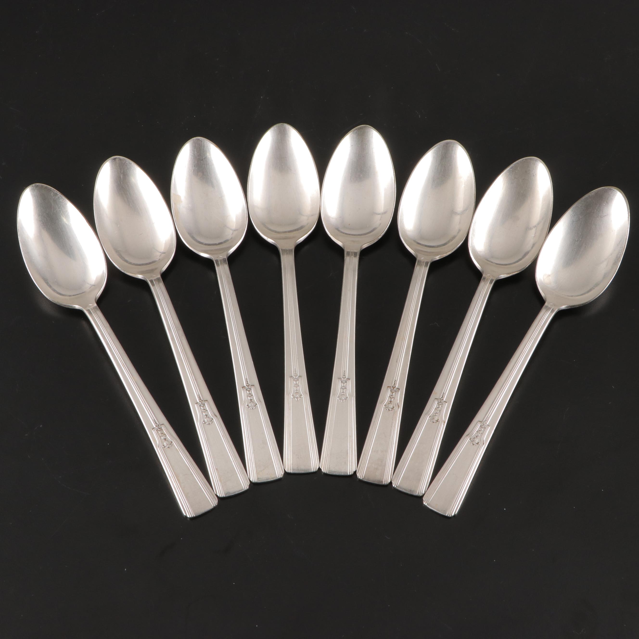 Wm. Rogers Mfg. Art Deco Style Silver Plate Flatware with Other Silver Flatware