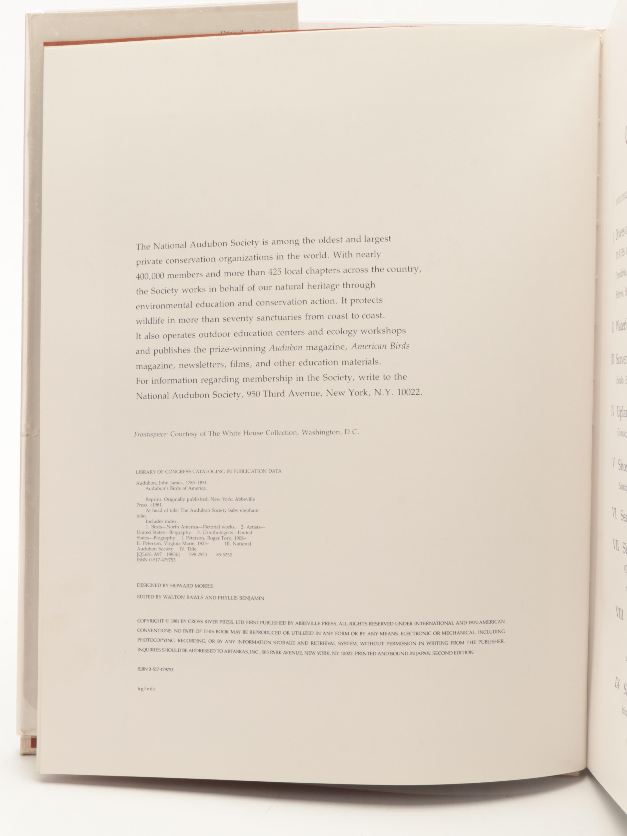 "Audubon's Birds of America" Baby Elephant Folio by the Petersons, 1981