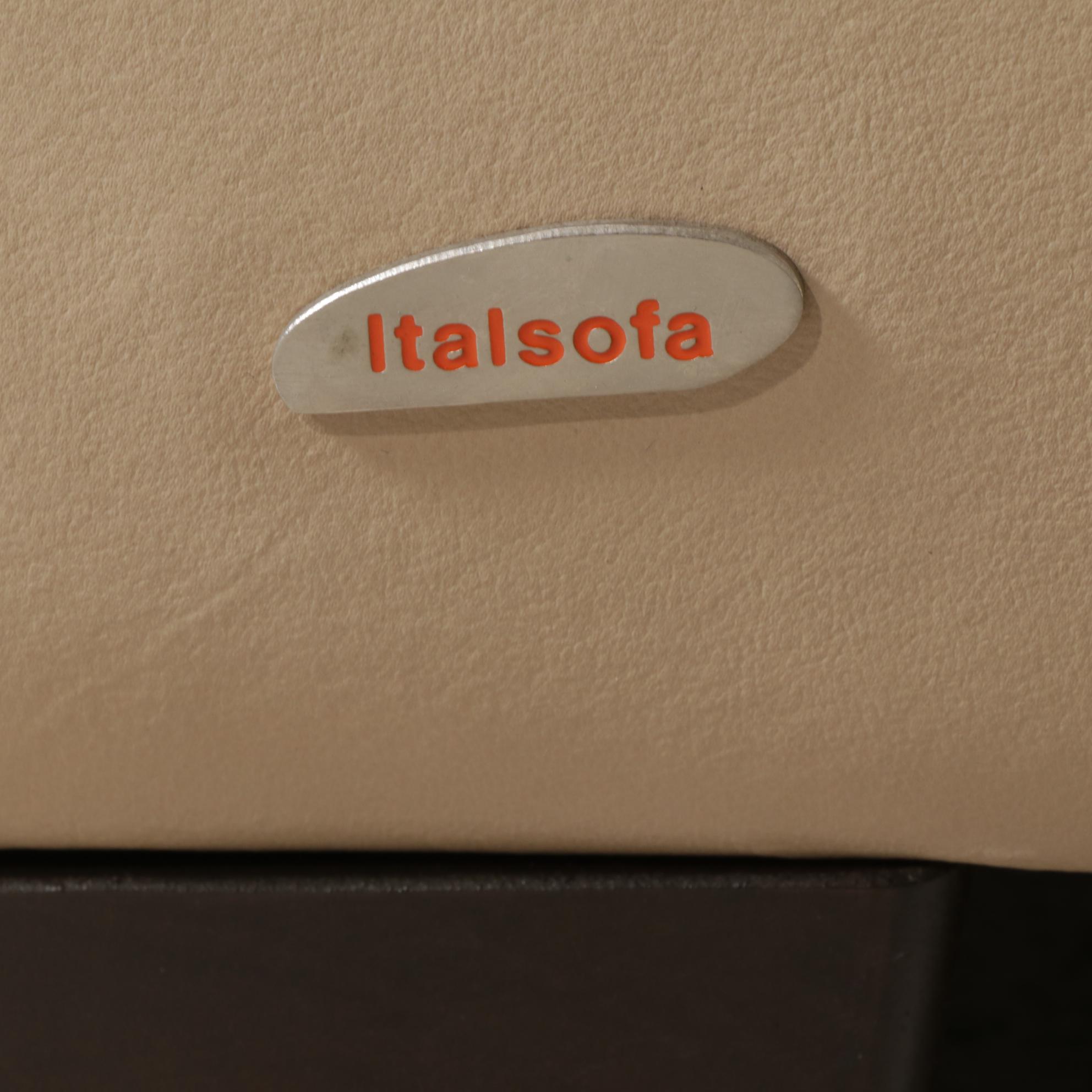 Contemporary Italsofa Leather Upholstered Armchair and Ottoman