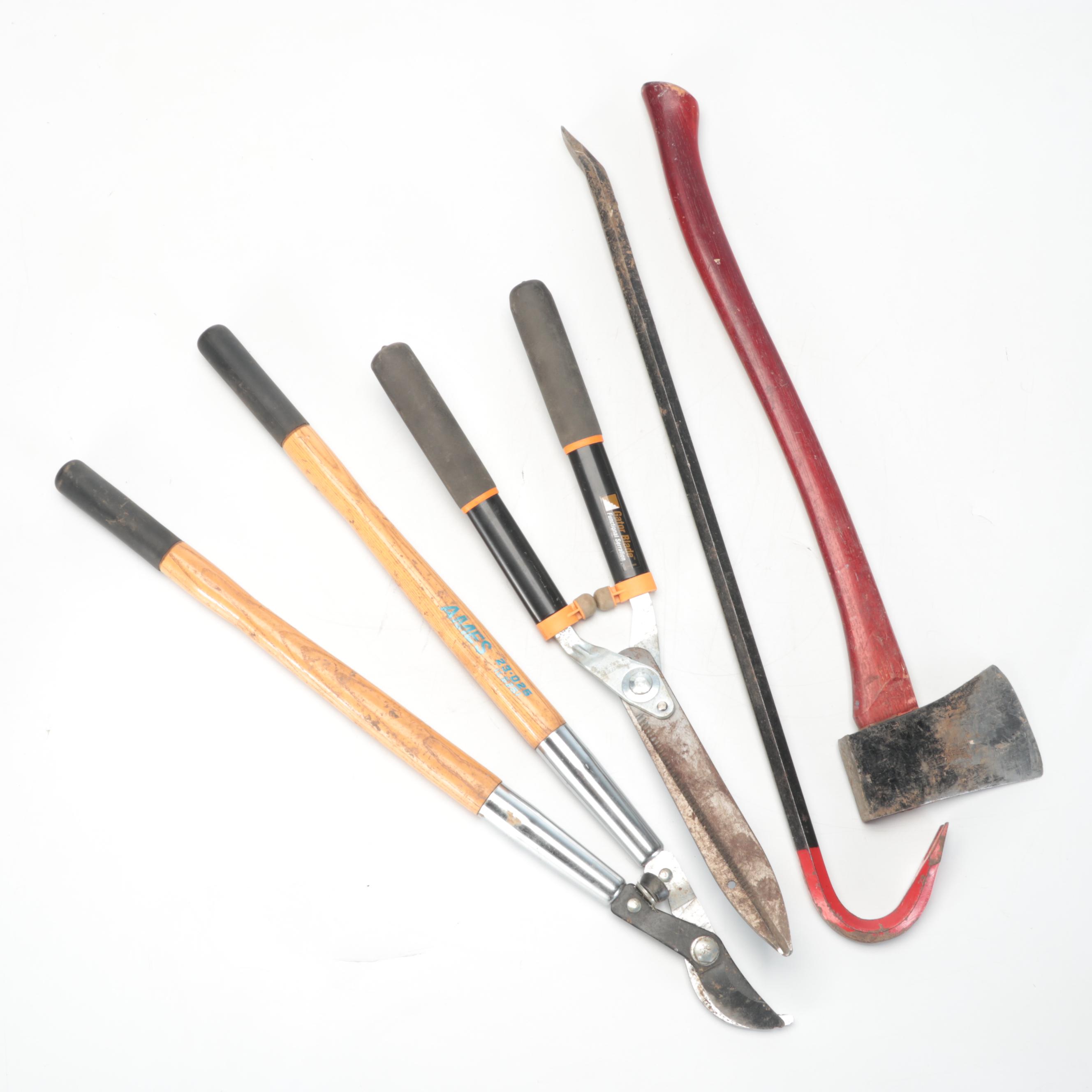 Gardening and Hand Tools With Lantern