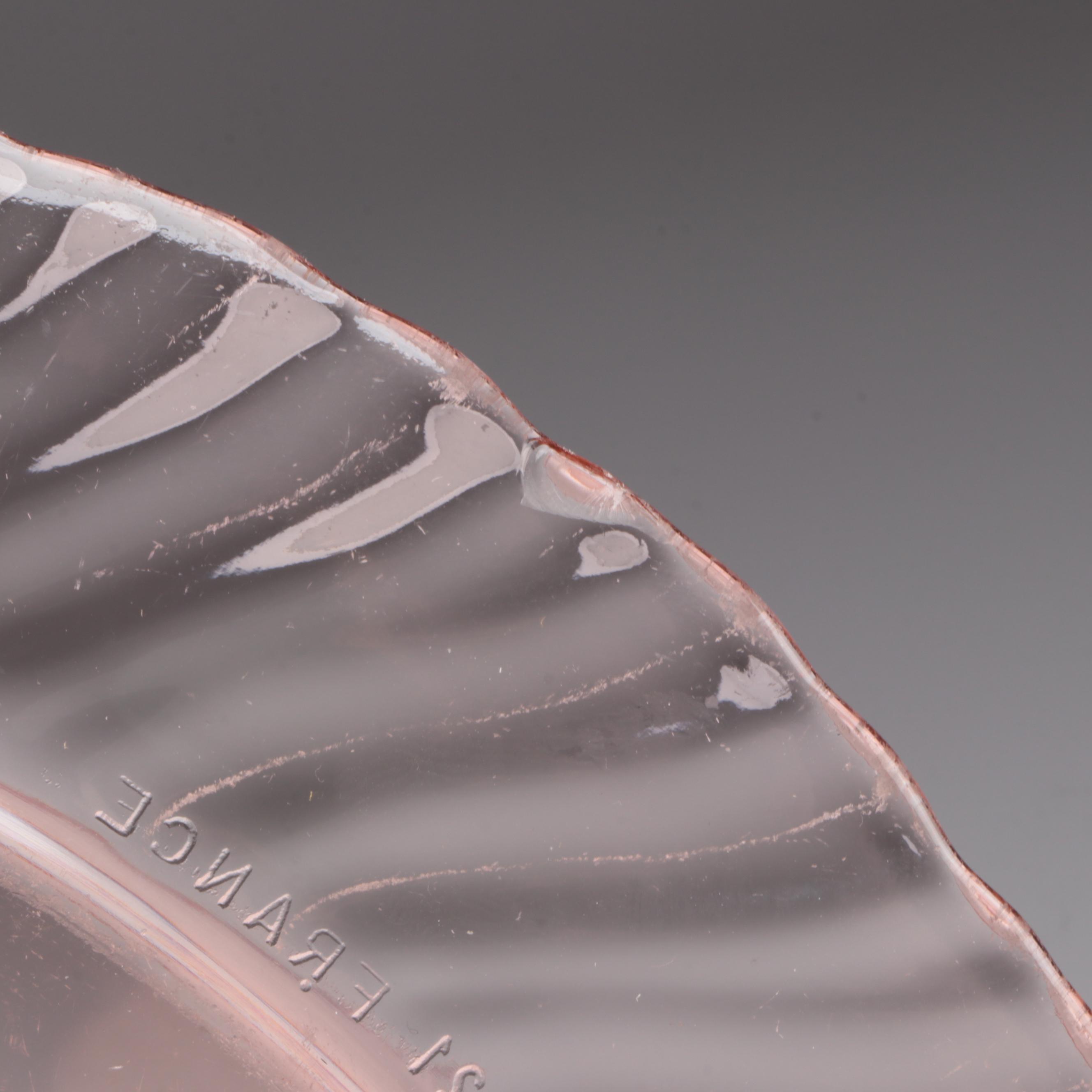 Cristal D'Arques-Durand "Rosaline Pink" Swirl Optic Glass Tableware