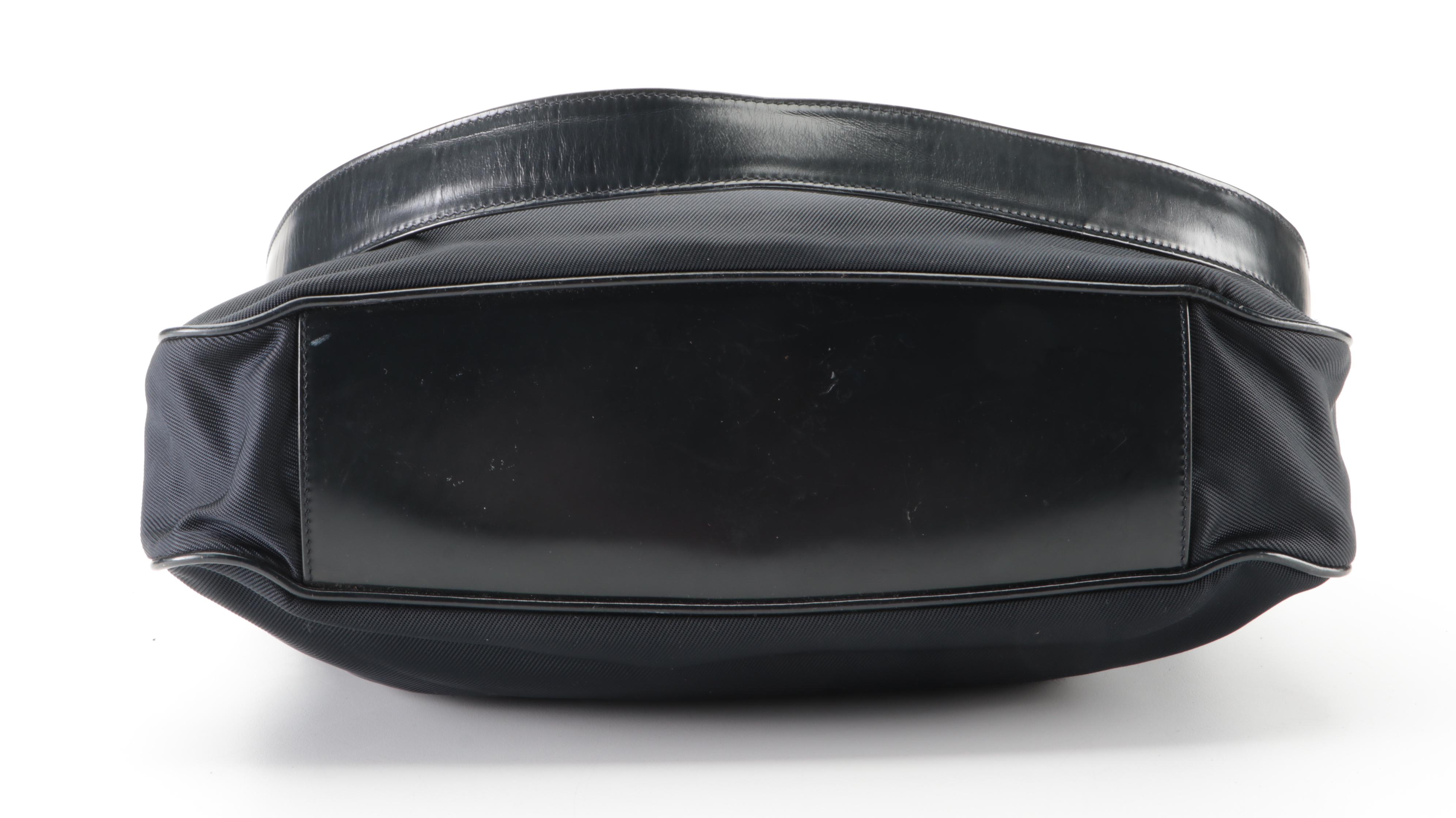 Gucci Bamboo Hobo Bag in Midnight Blue Nylon Gabardine and Leather