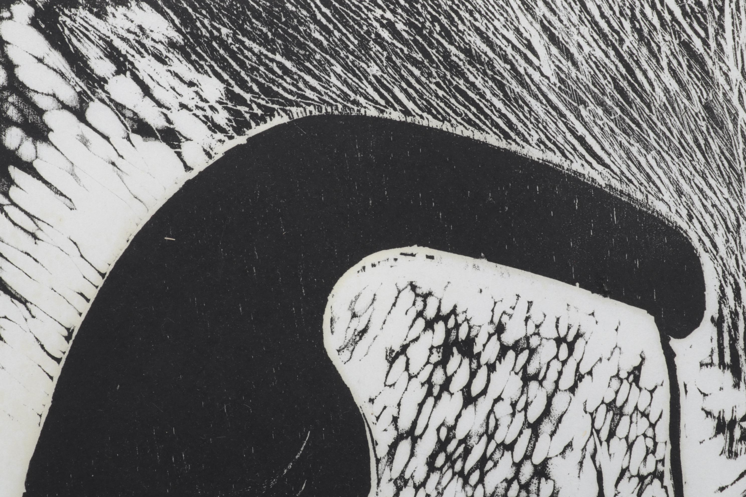 Sidney Chafetz Woodcut "Heinrich Heine," 1970