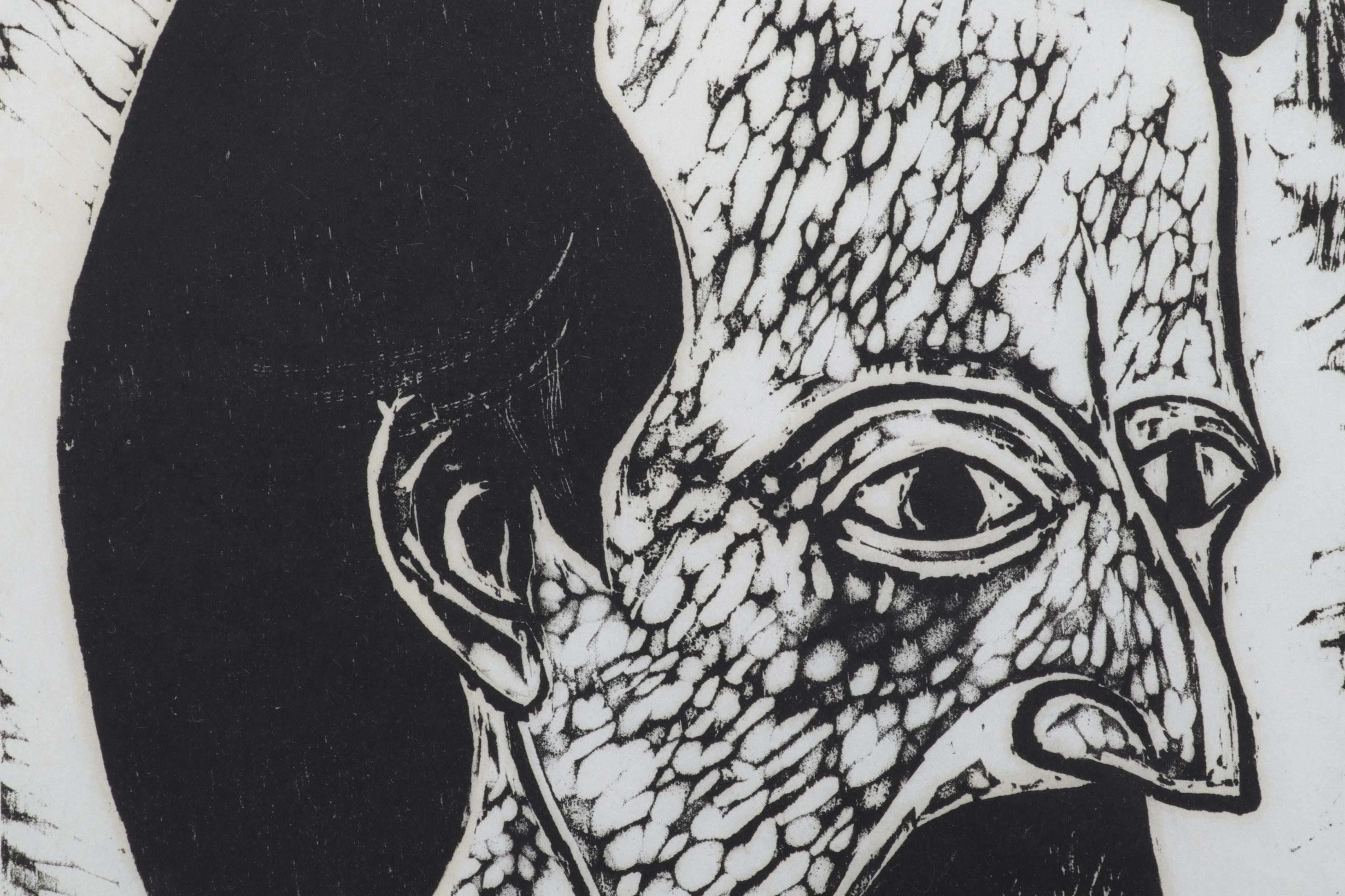 Sidney Chafetz Woodcut "Heinrich Heine," 1970