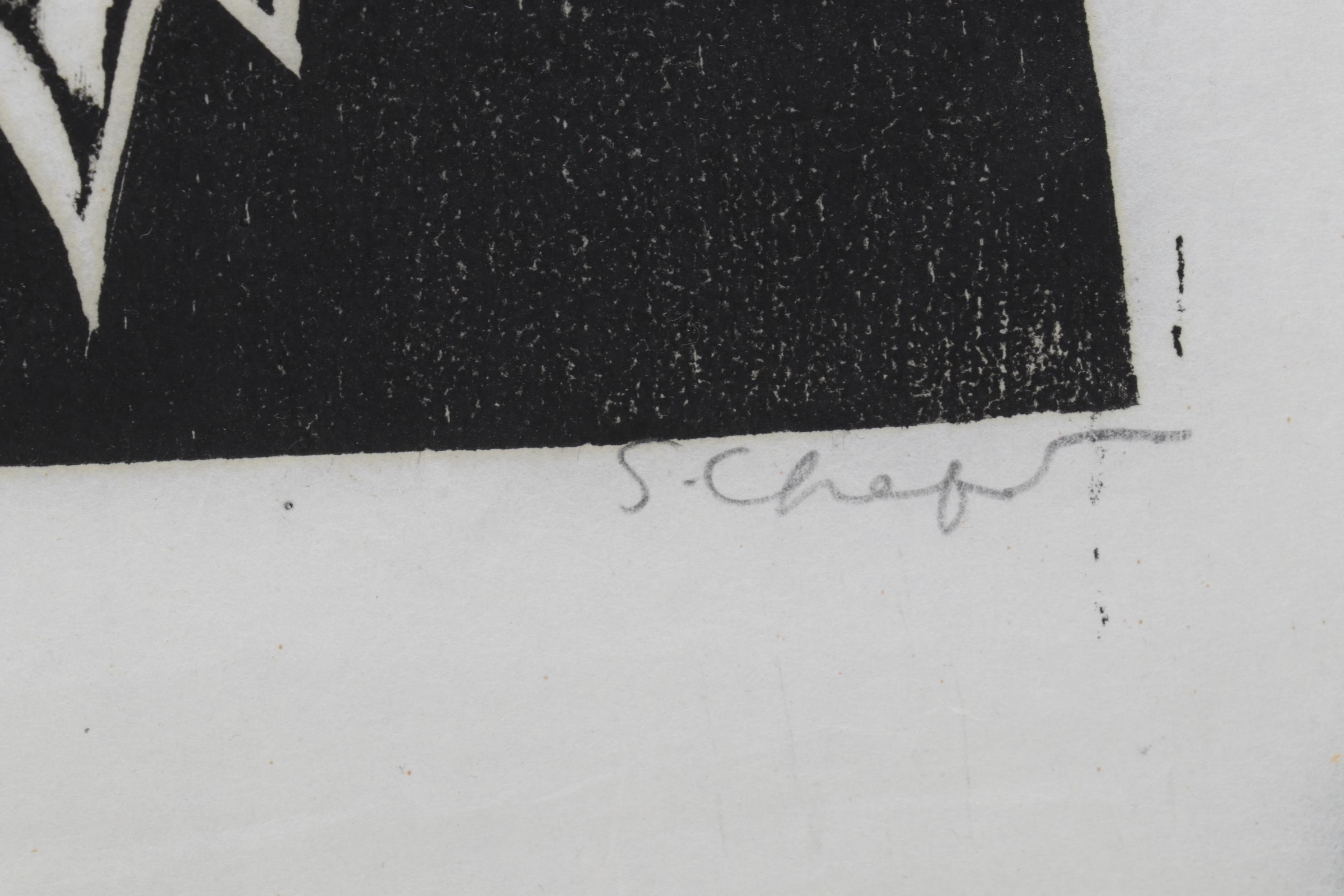 Sidney Chafetz Woodcut "Heinrich Heine," 1970