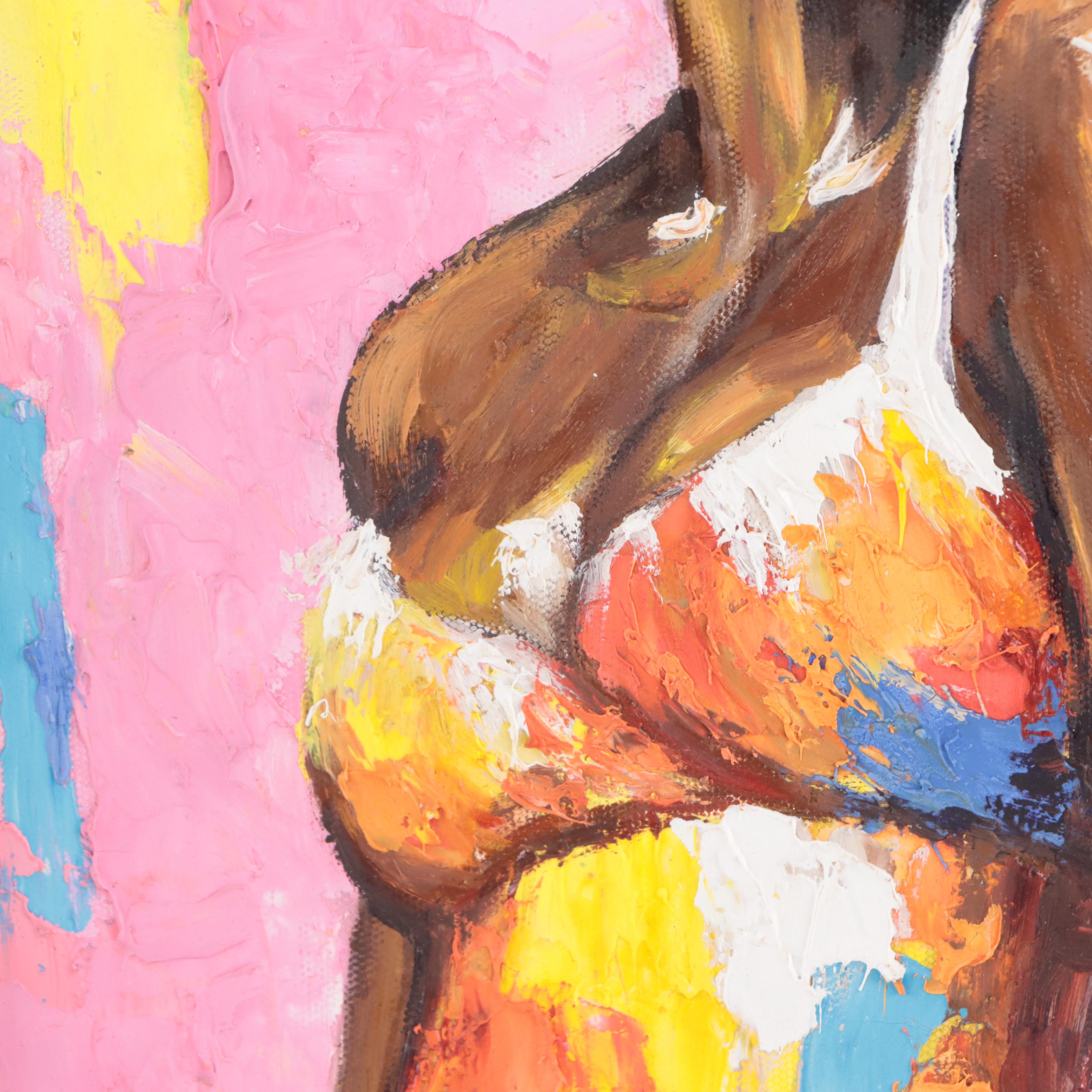 Expressionist Style Oil Painting of a Woman, 21st Century