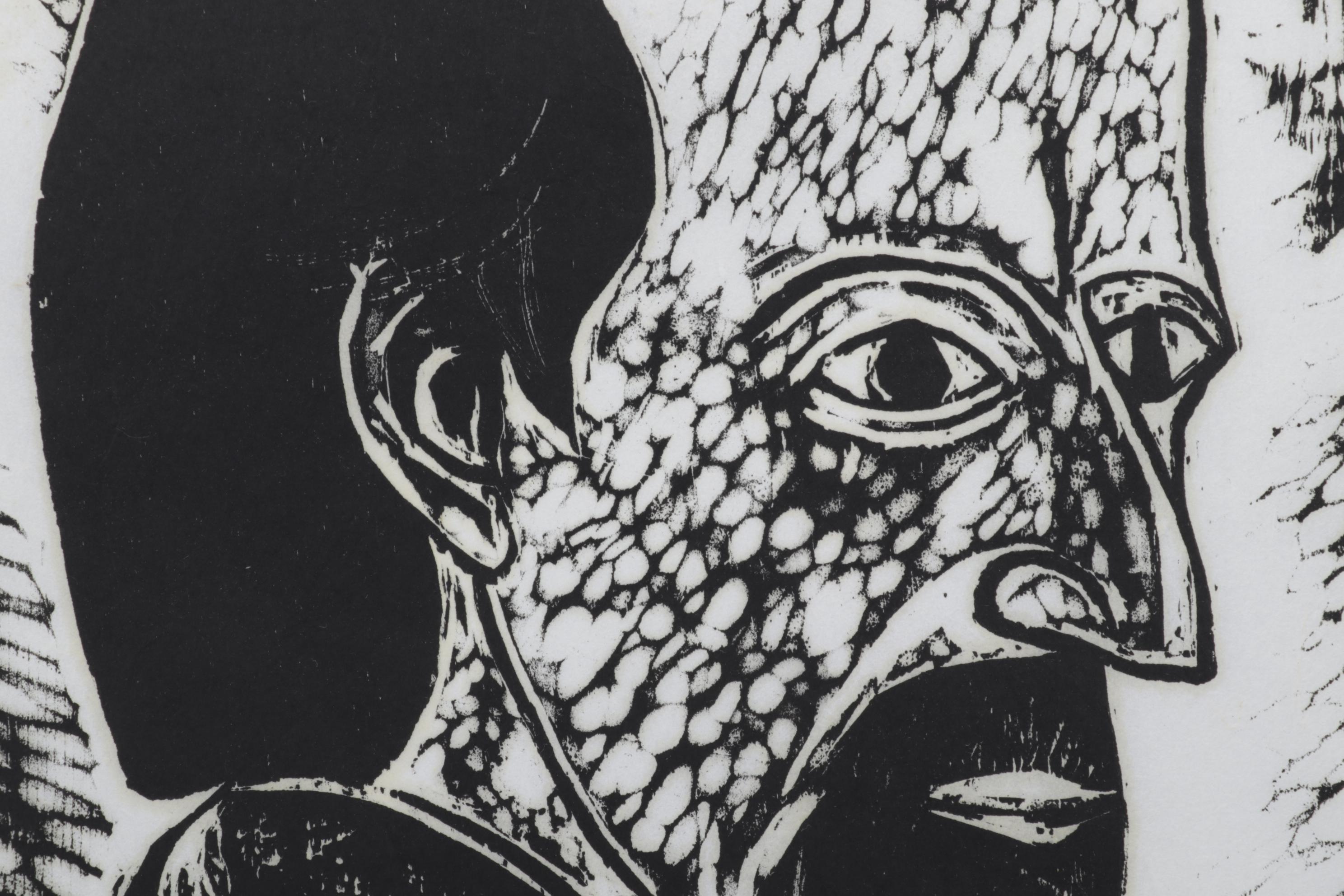 Sidney Chafetz Woodcut "Heinrich Heine," 1970