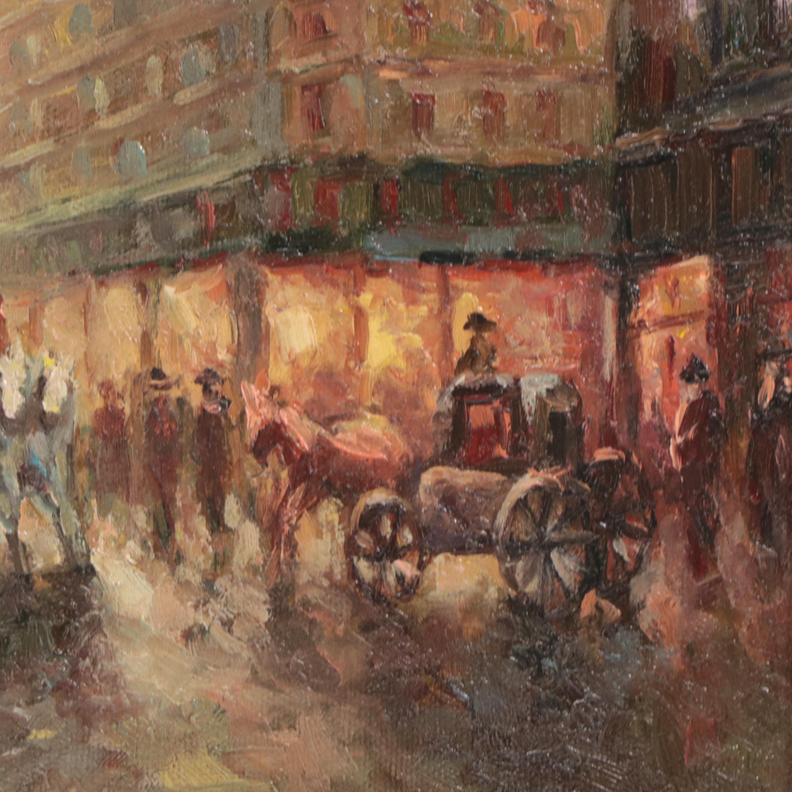 Oil Painting of Paris Street Scene