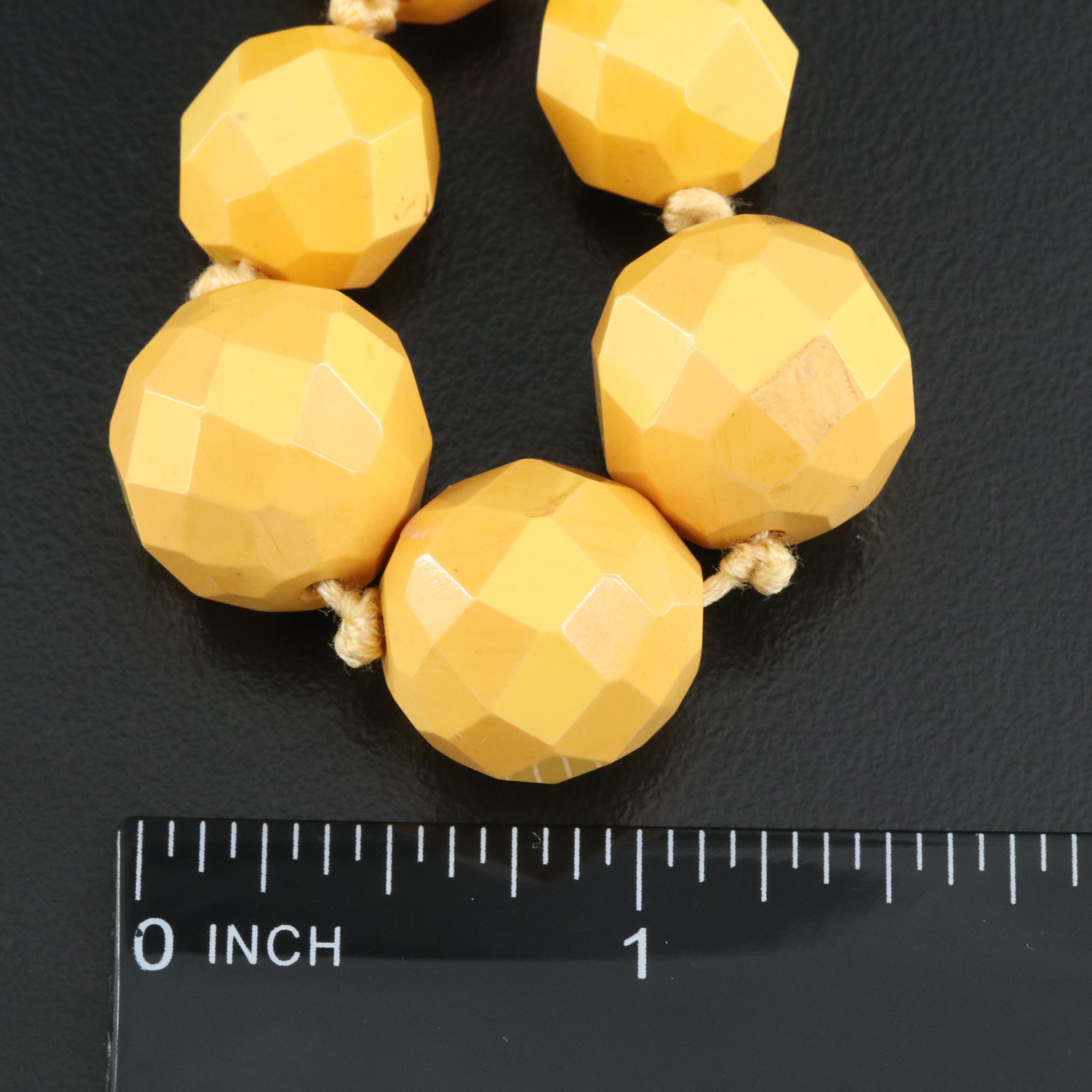 Vintage Bakelite Overdyed and Carved Butterscotch Necklaces