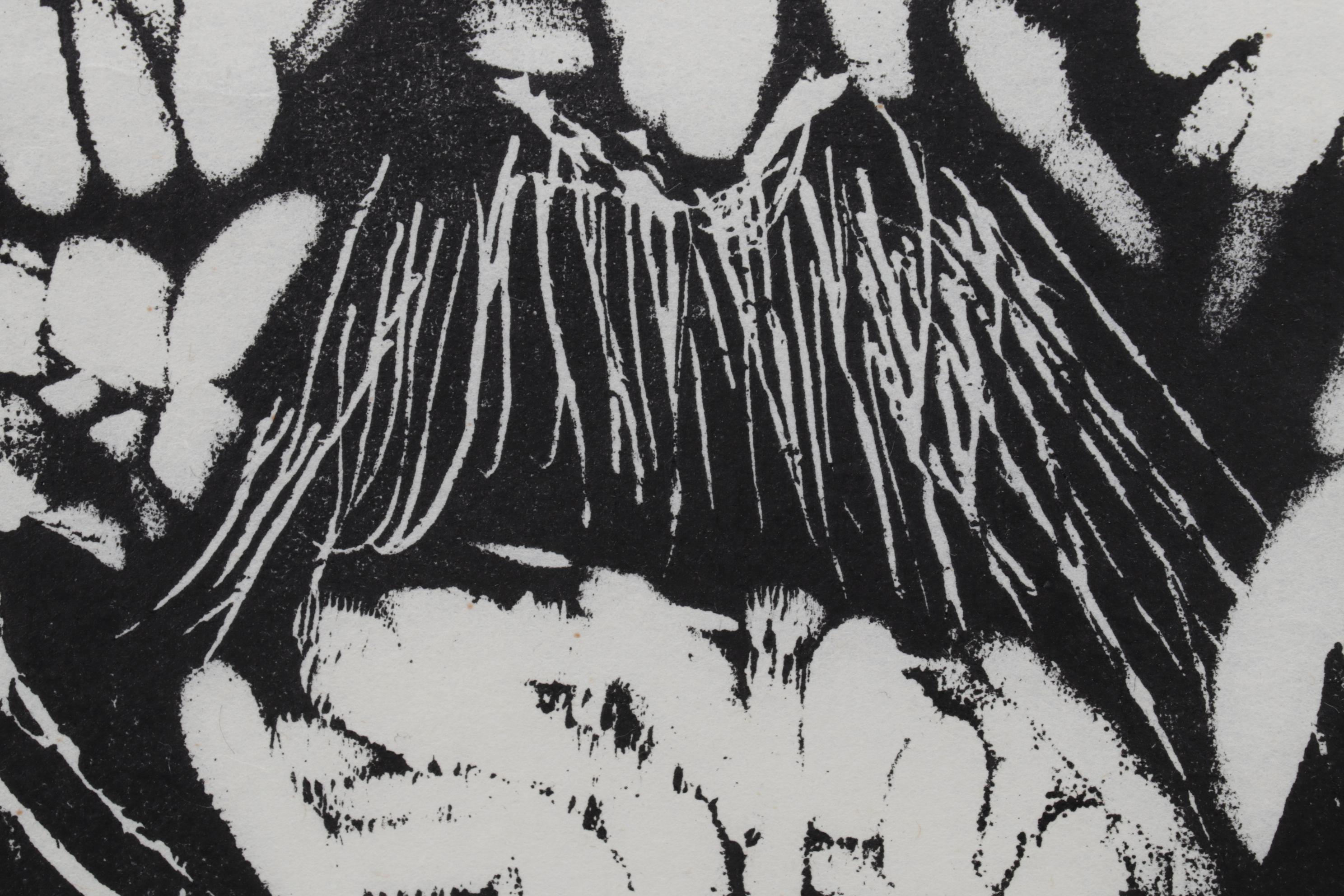 Sidney Chafetz Woodcut "Father and Son," 1971