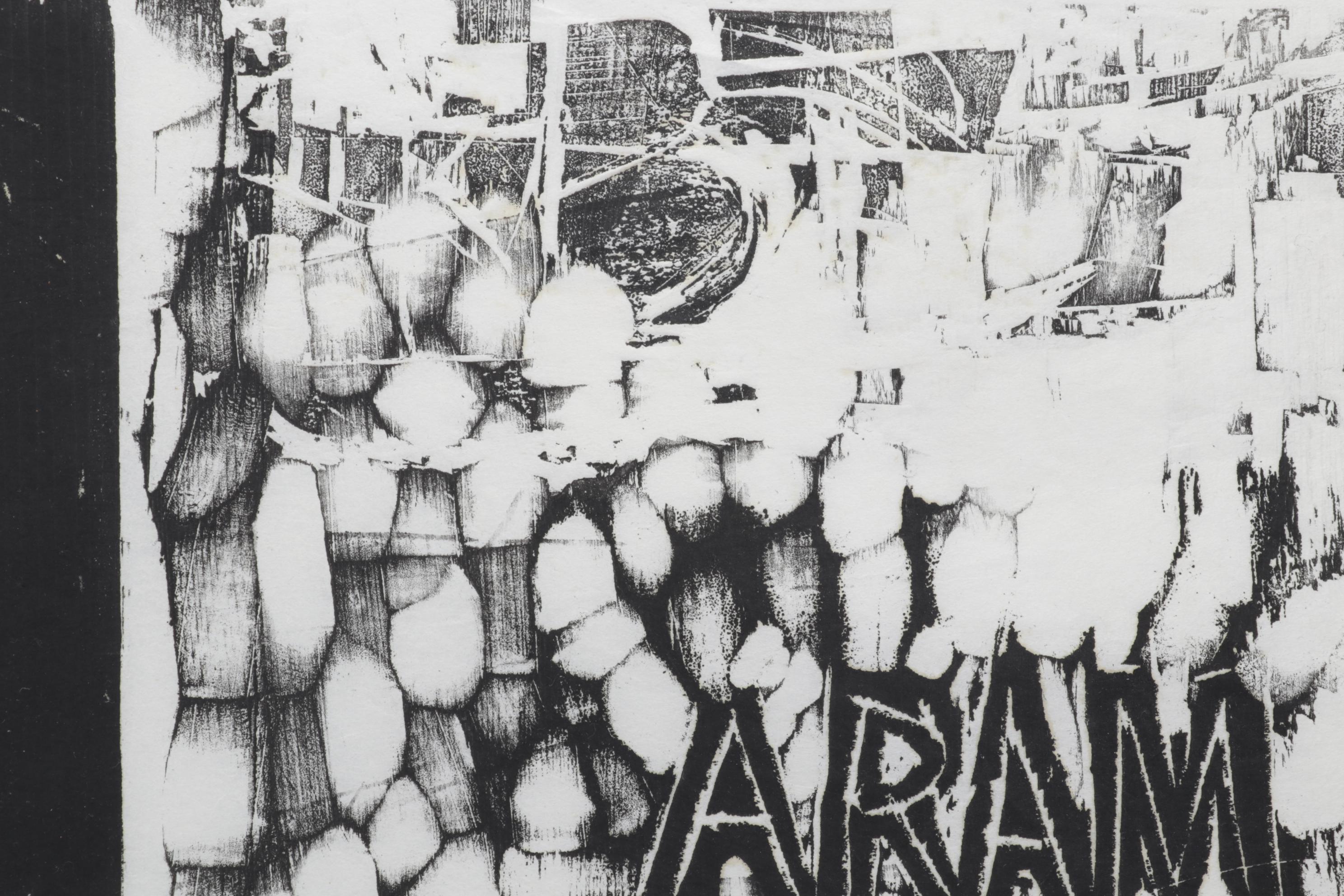 Sidney Chafetz Woodcut "Father and Son," 1971