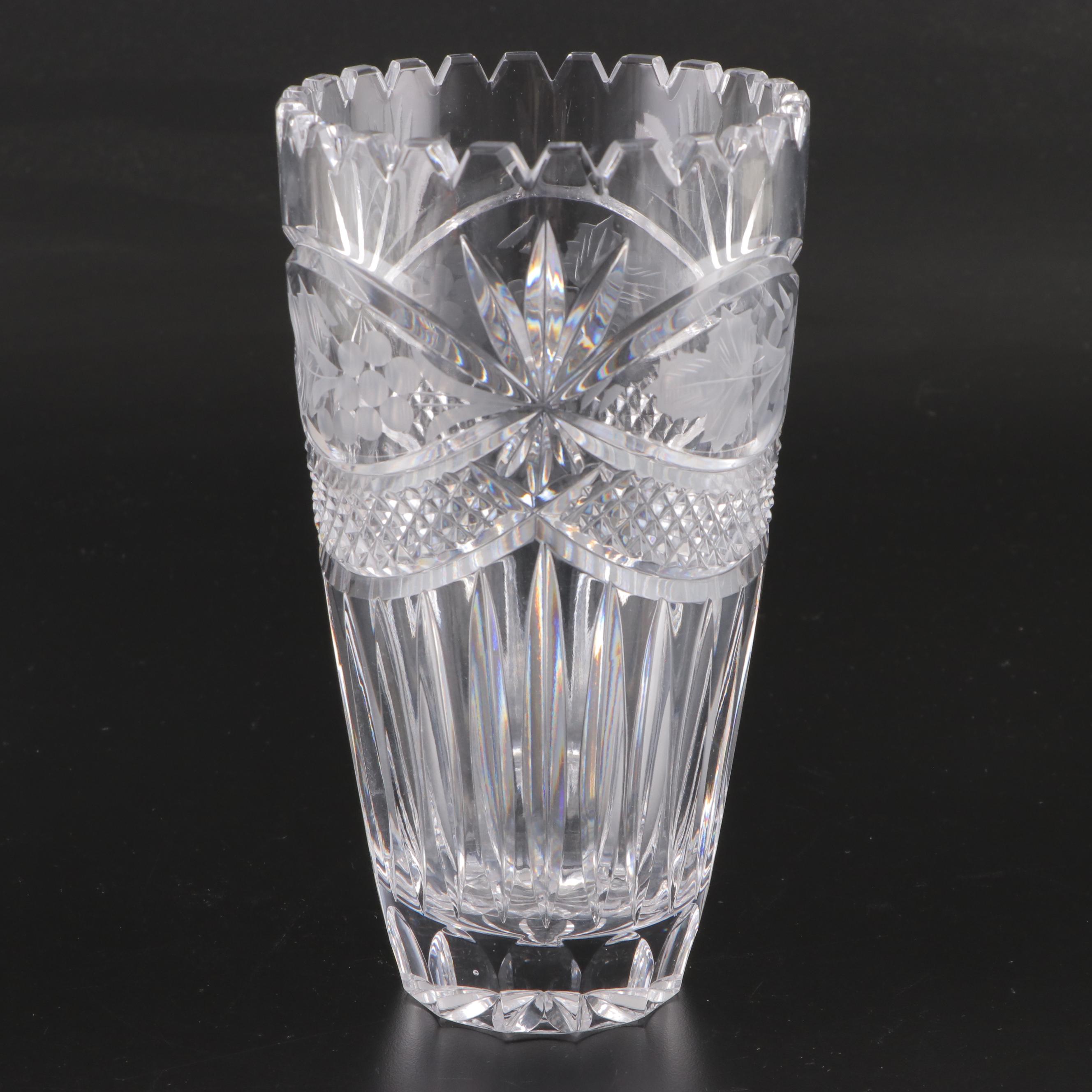 Lenox "Crystal Star" Vases and Crystal Cut Industries "Chardoney" Vase