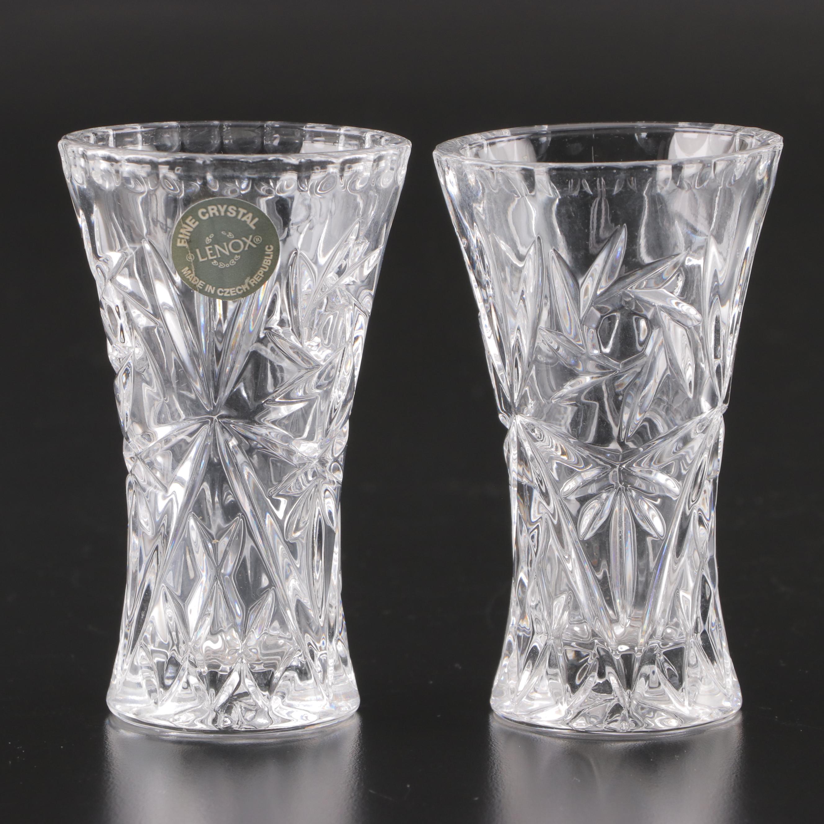 Lenox "Crystal Star" Vases and Crystal Cut Industries "Chardoney" Vase