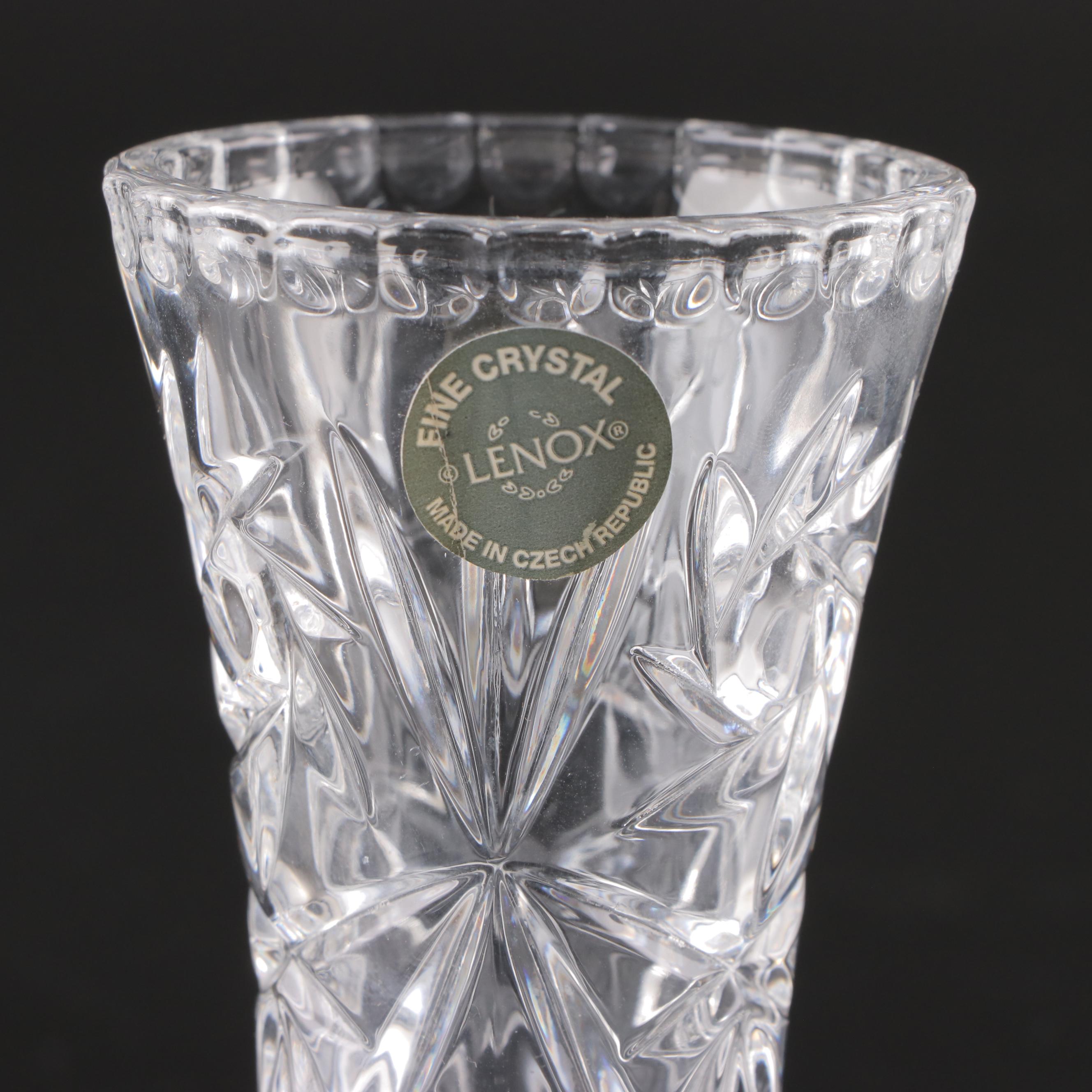 Lenox "Crystal Star" Vases and Crystal Cut Industries "Chardoney" Vase