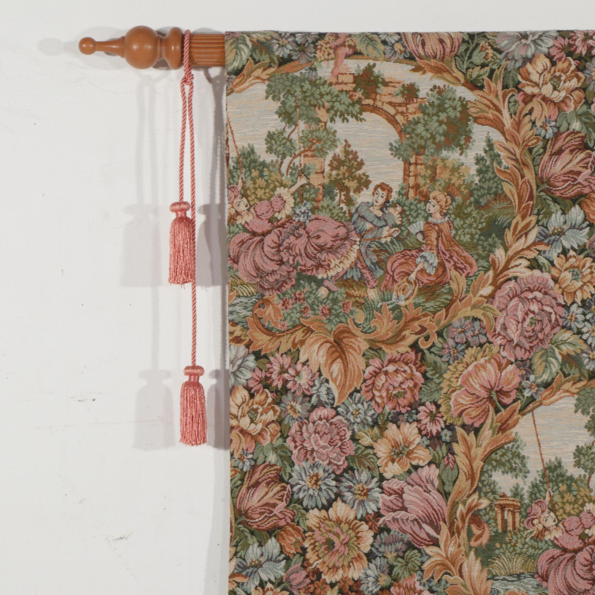 Machine Made Woven Wall Tapestry With Tassels