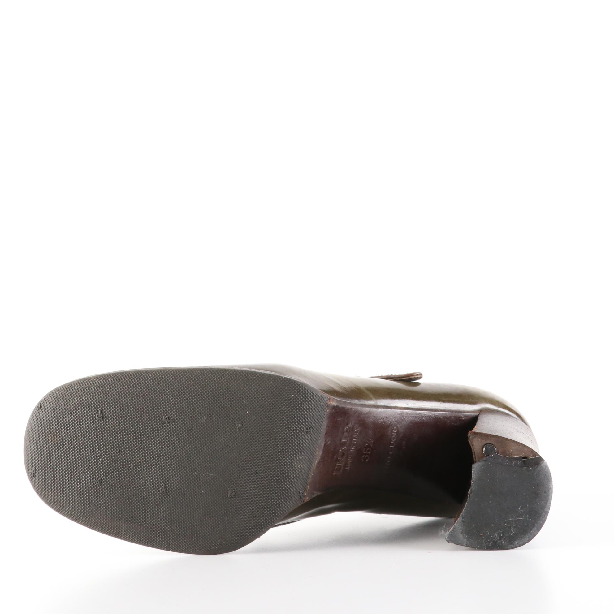 Prada High Heel Mary Jane Buckle Strap Shoes