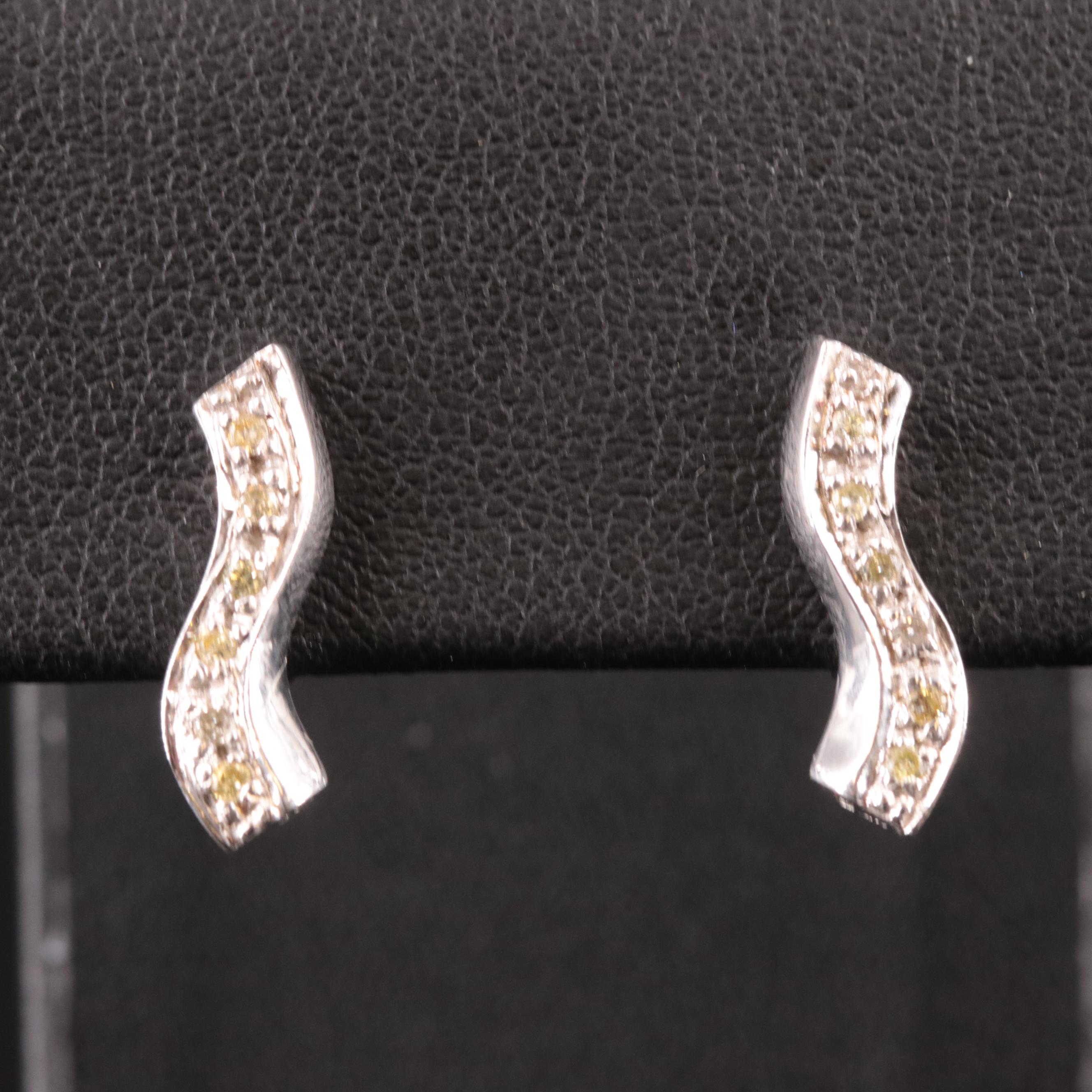 Sterling Silver Diamond Drop Earrings