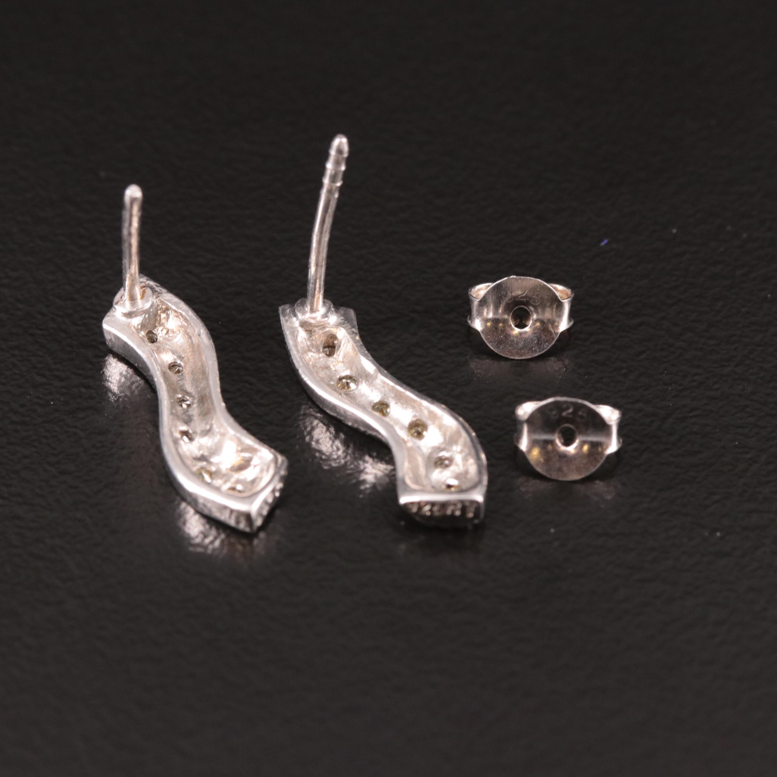 Sterling Silver Diamond Drop Earrings