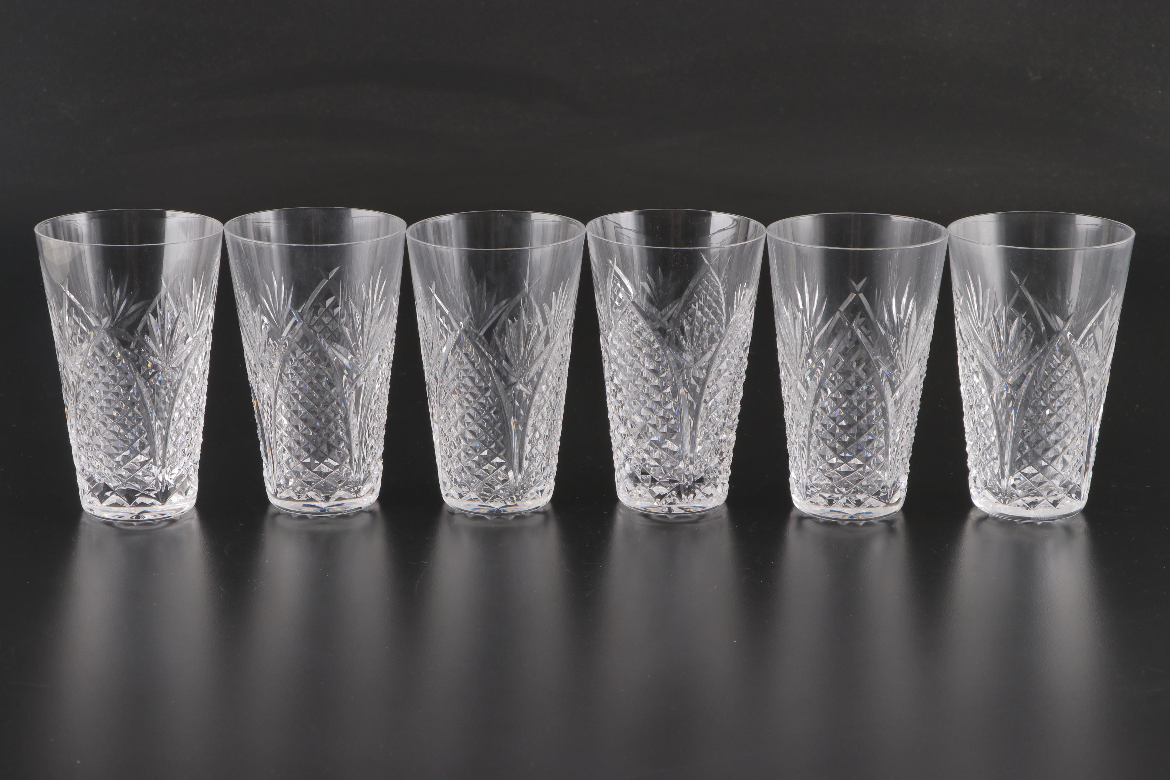 Waterford Crystal "Mooncoin" Tumblers, Sherry and Cordial Glasses