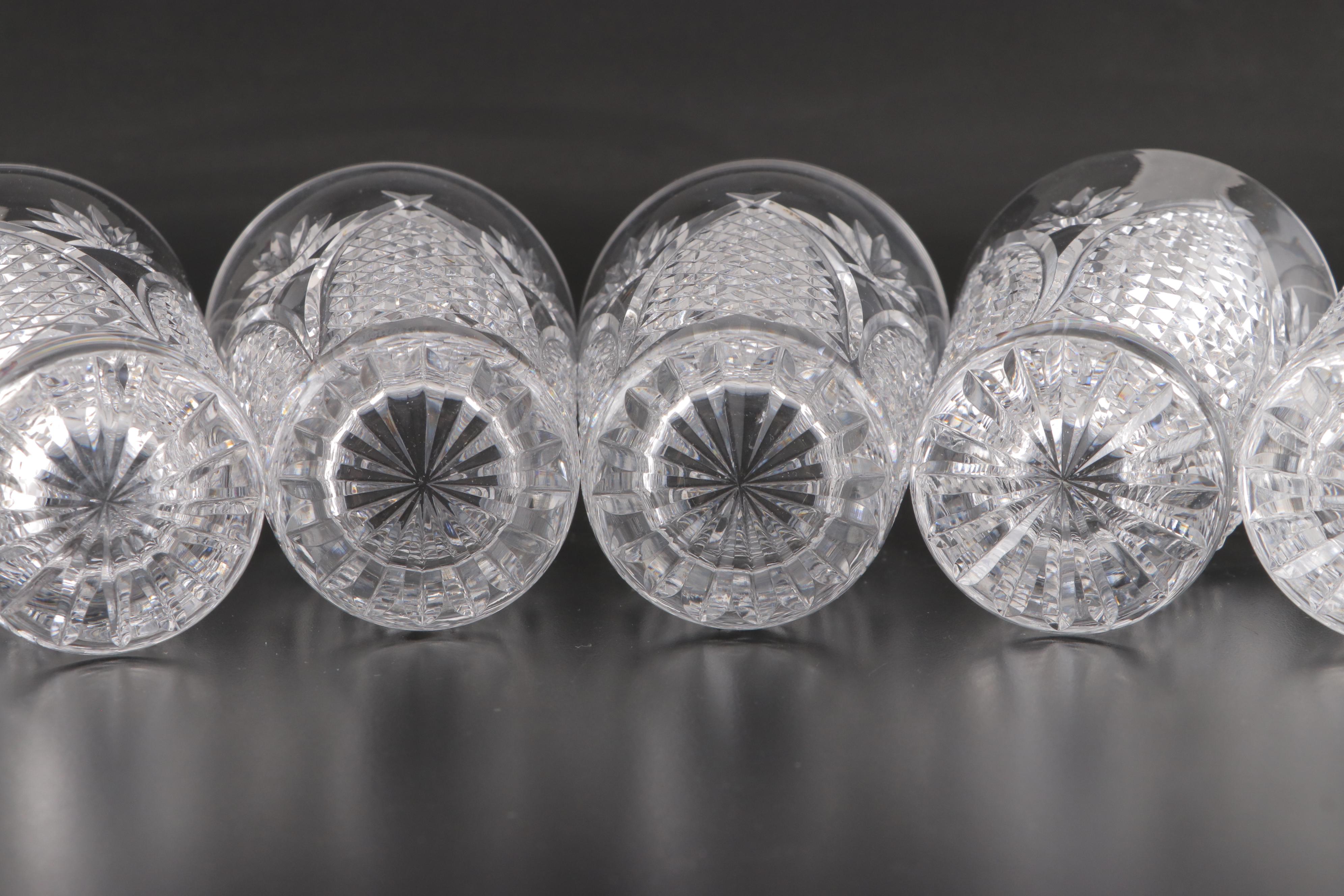 Waterford Crystal "Mooncoin" Tumblers, Sherry and Cordial Glasses